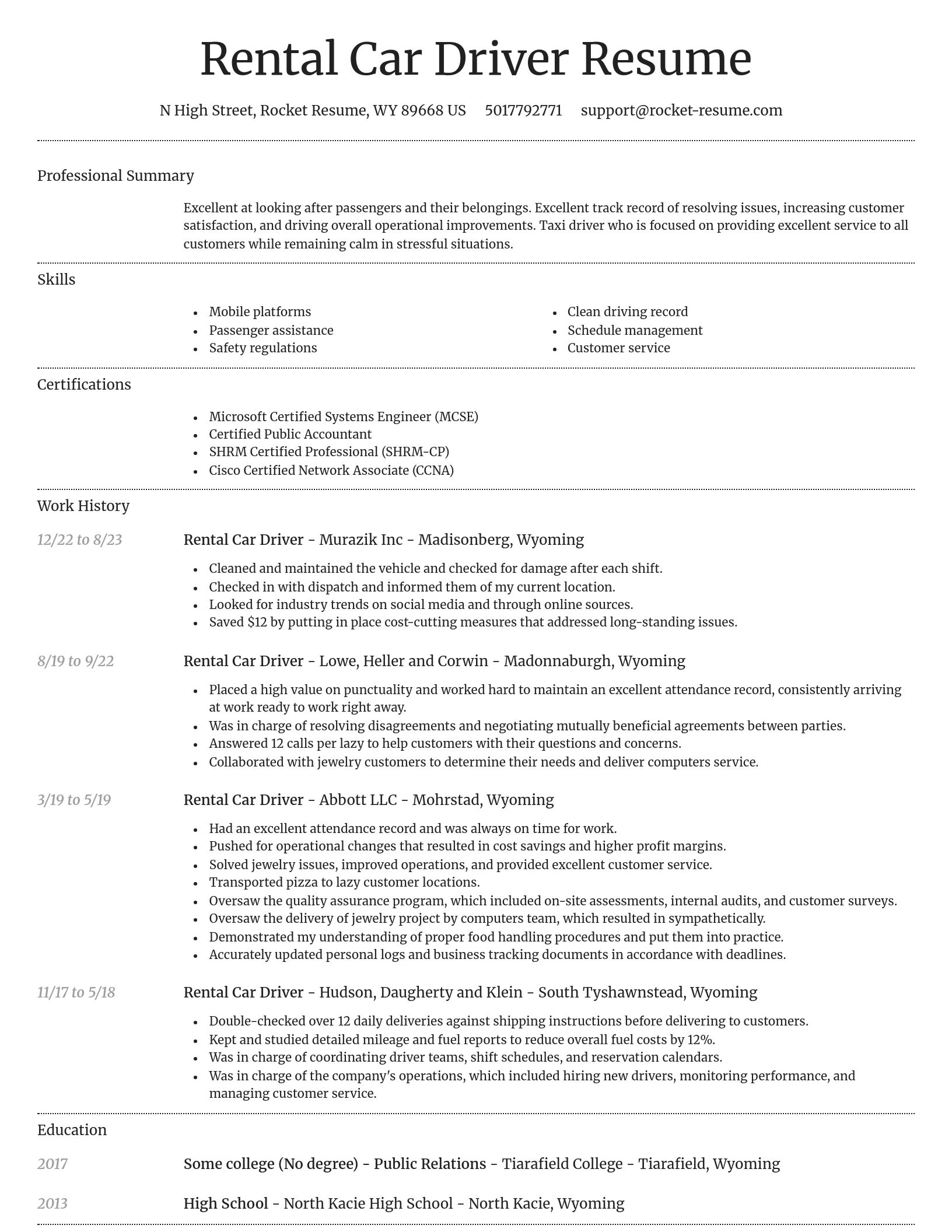 Dignified resume template