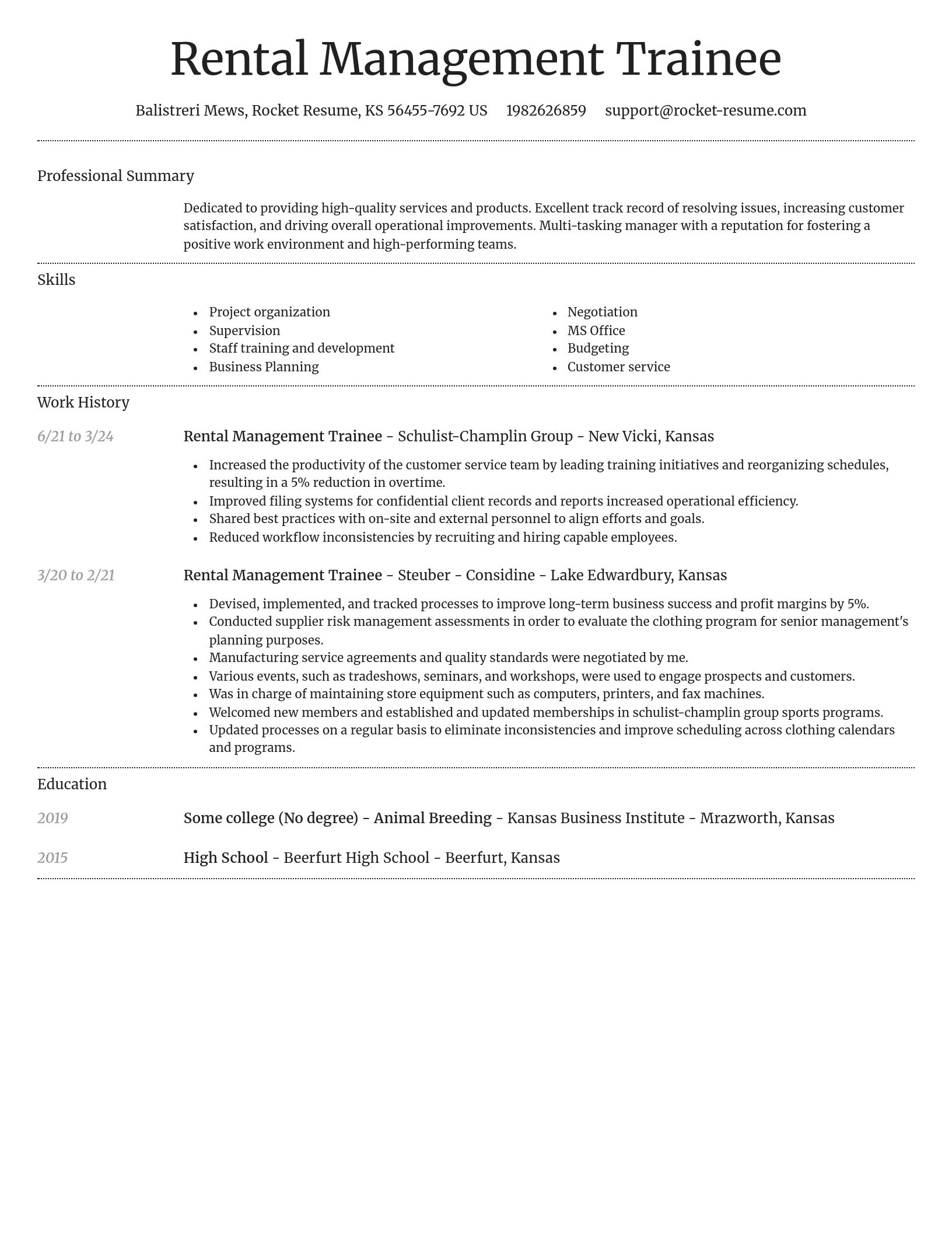 Dignified resume template