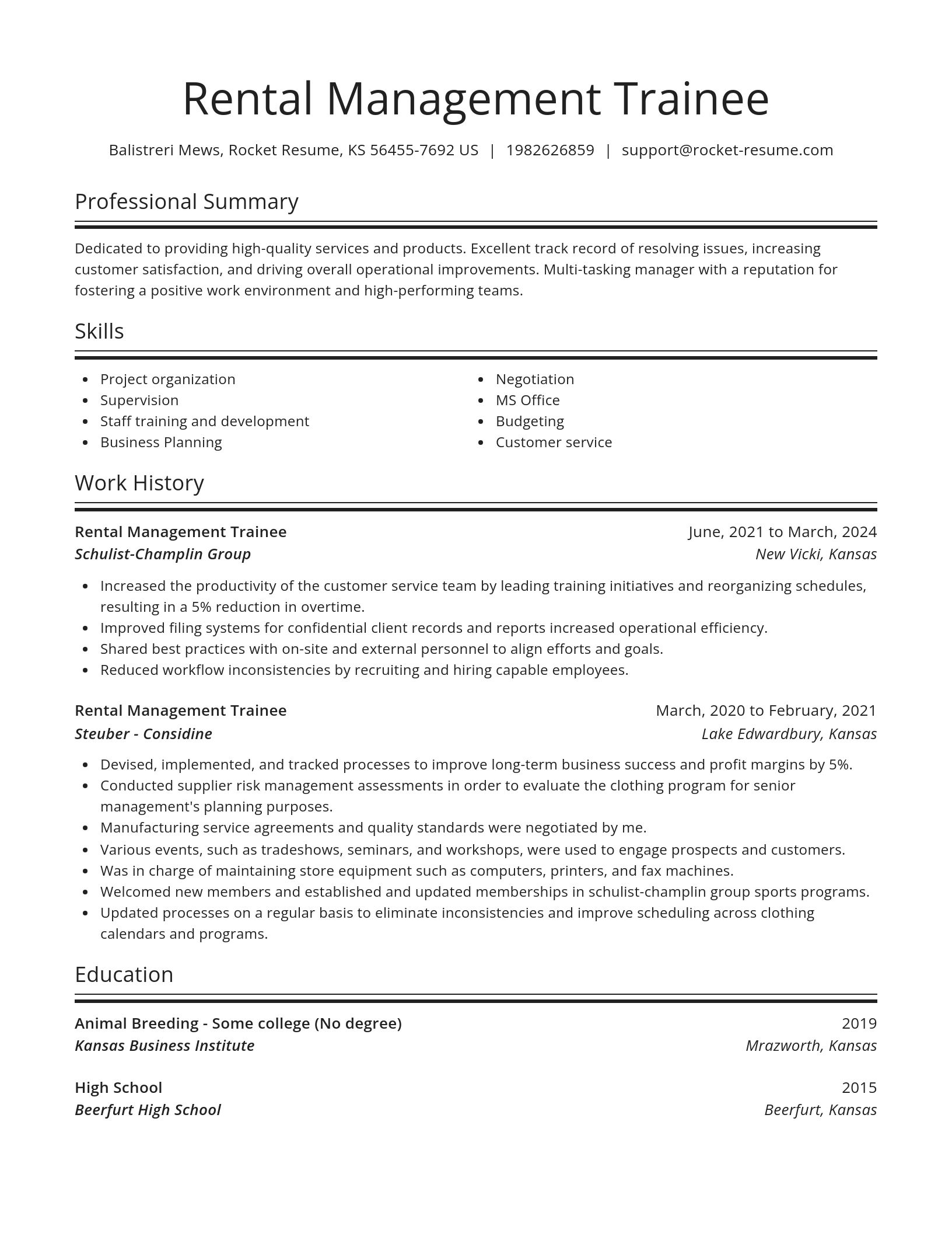 Spotlight resume template