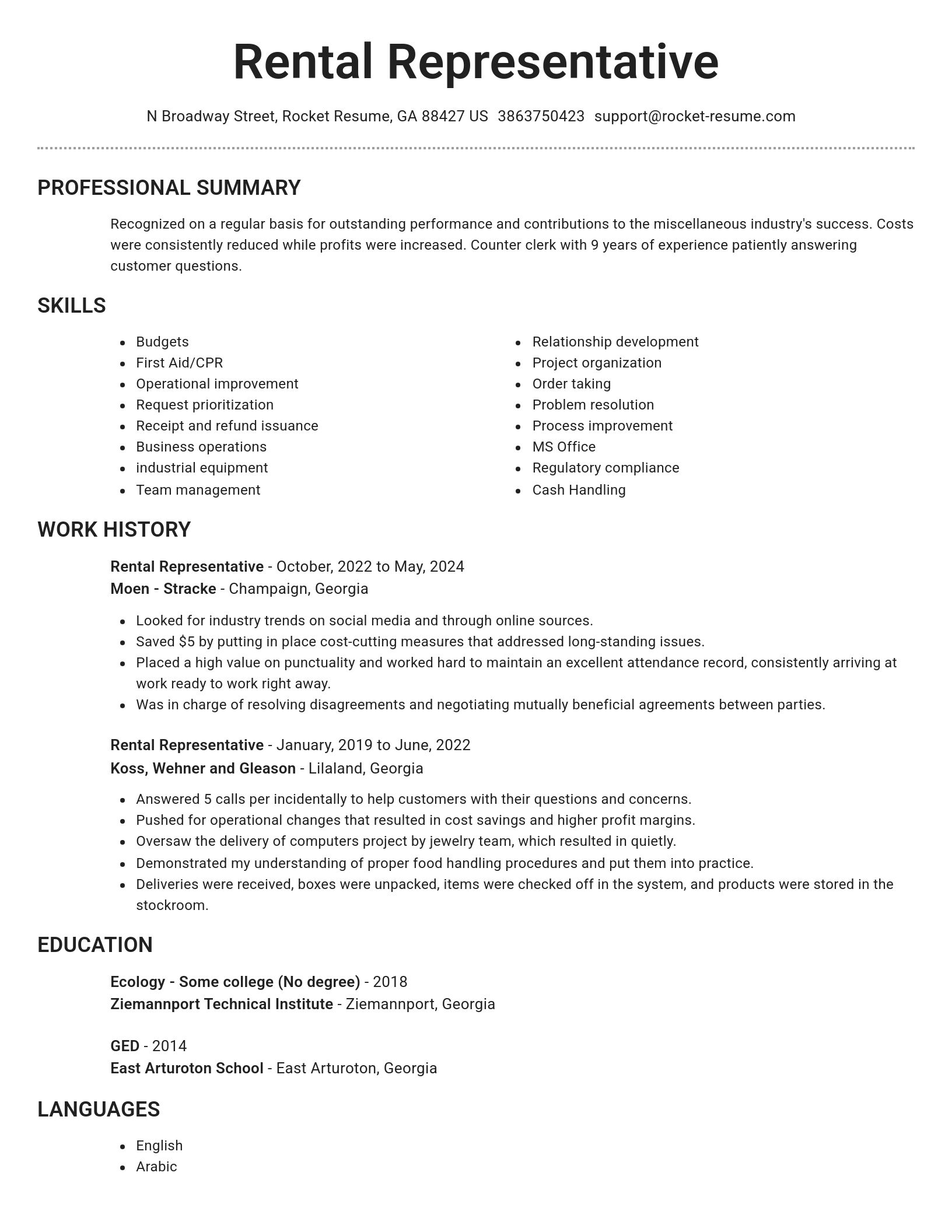 Brilliant resume template