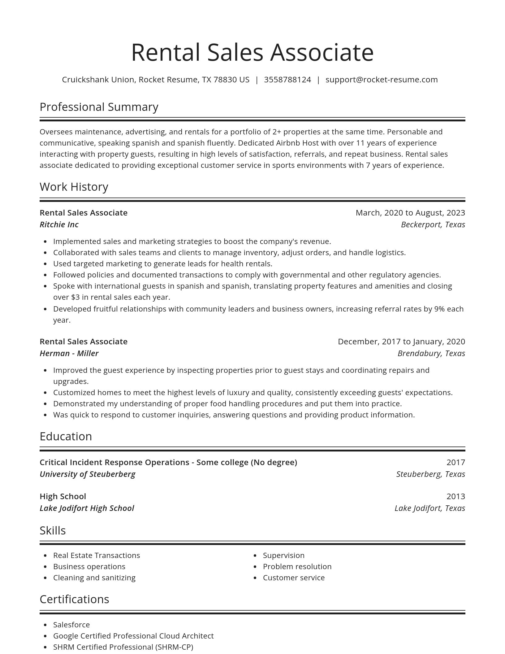 Spotlight resume template
