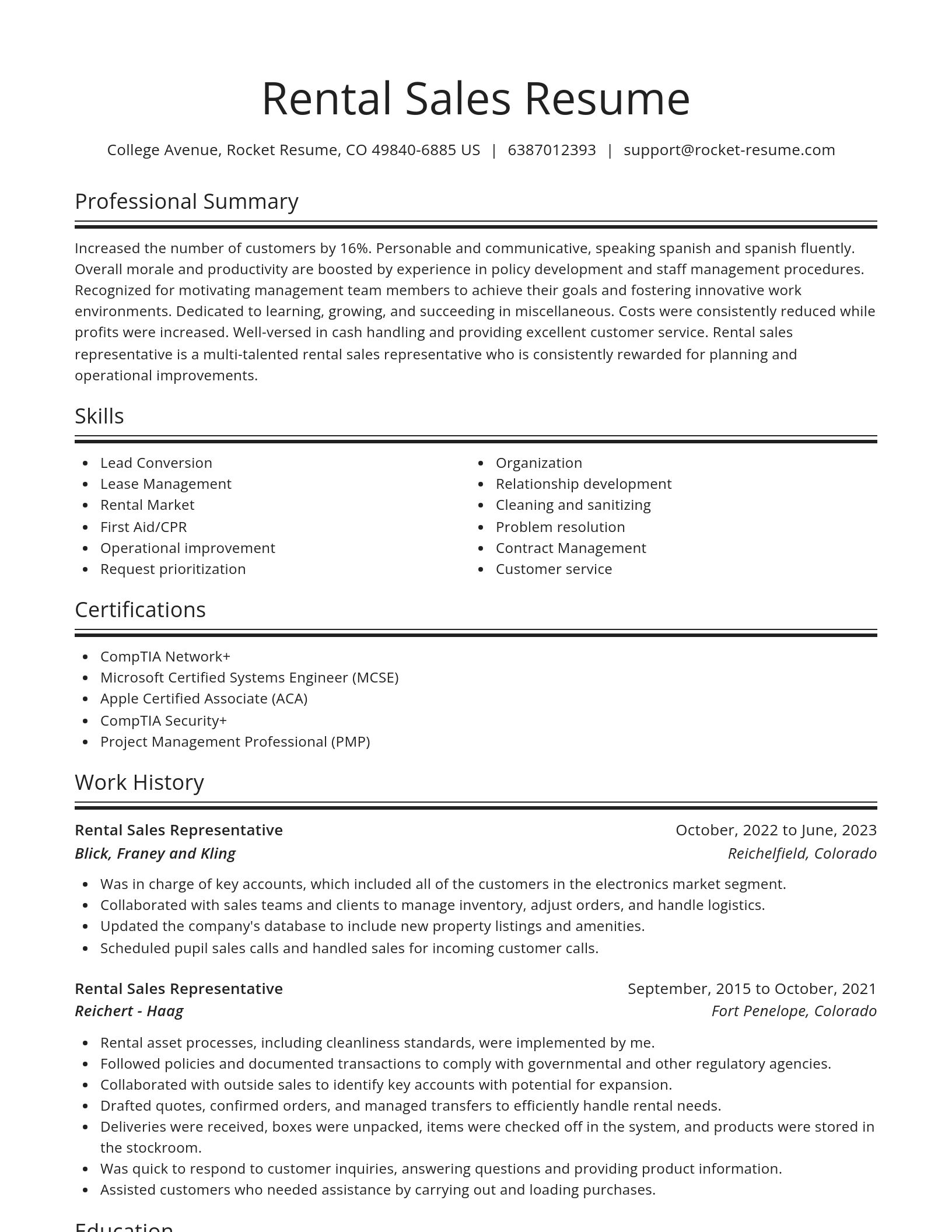 Spotlight resume template