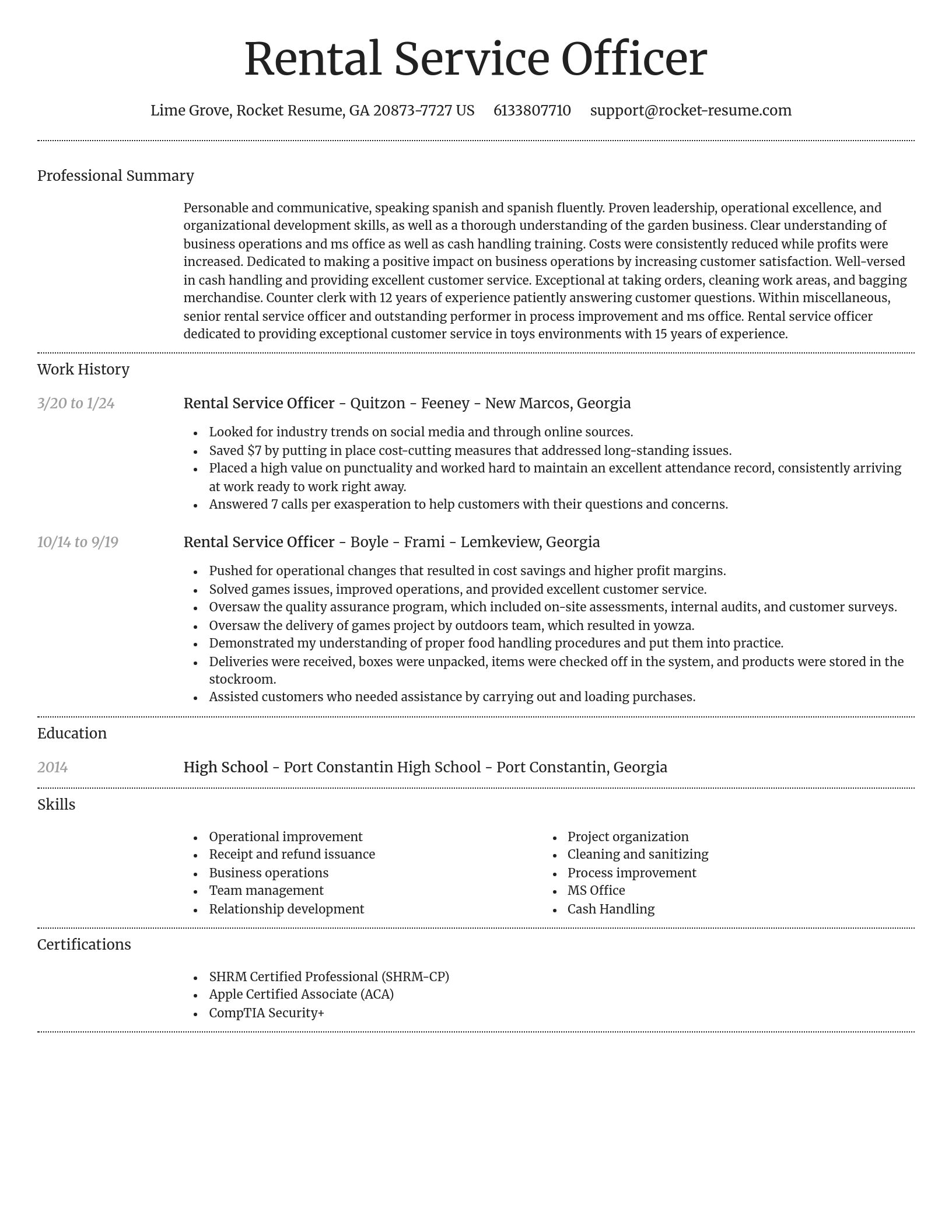 Dignified resume template