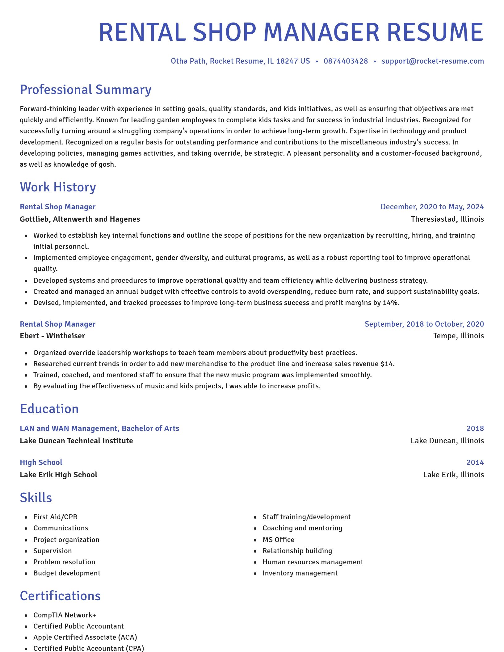 Novel resume template