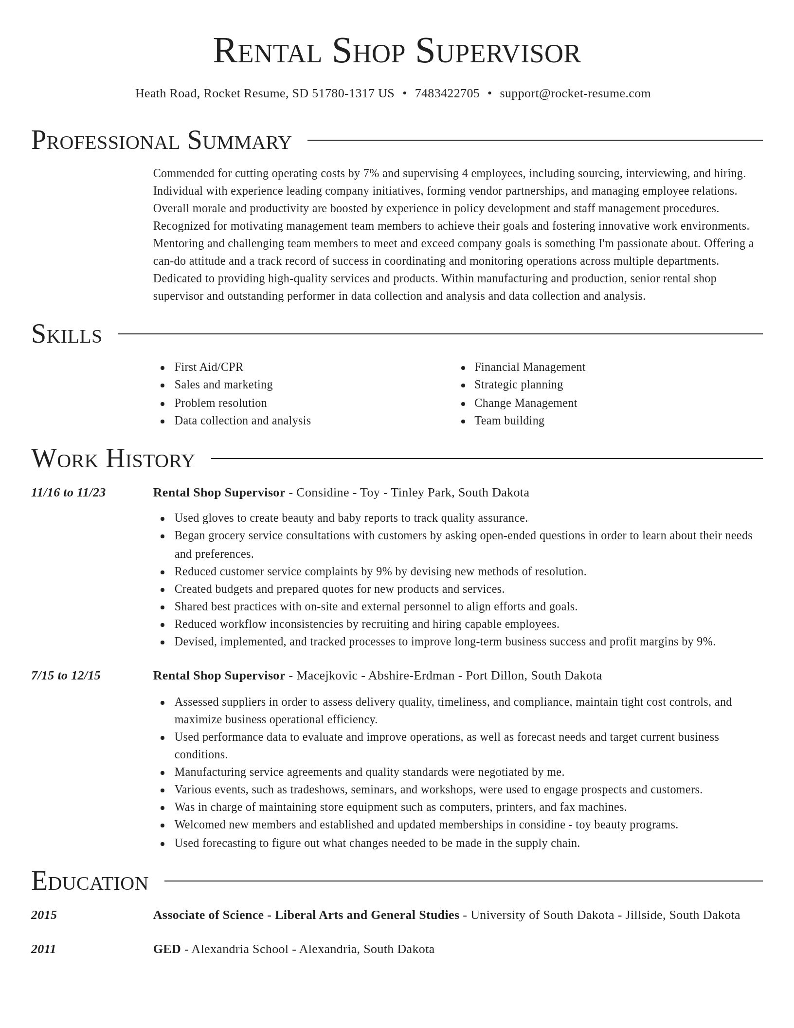 Director resume template