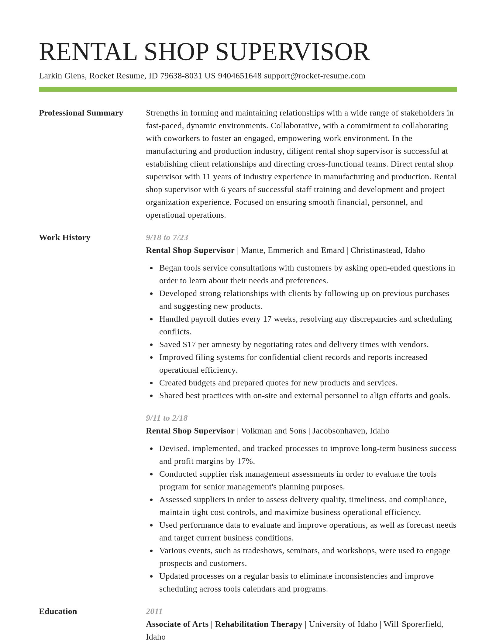 Smart resume template
