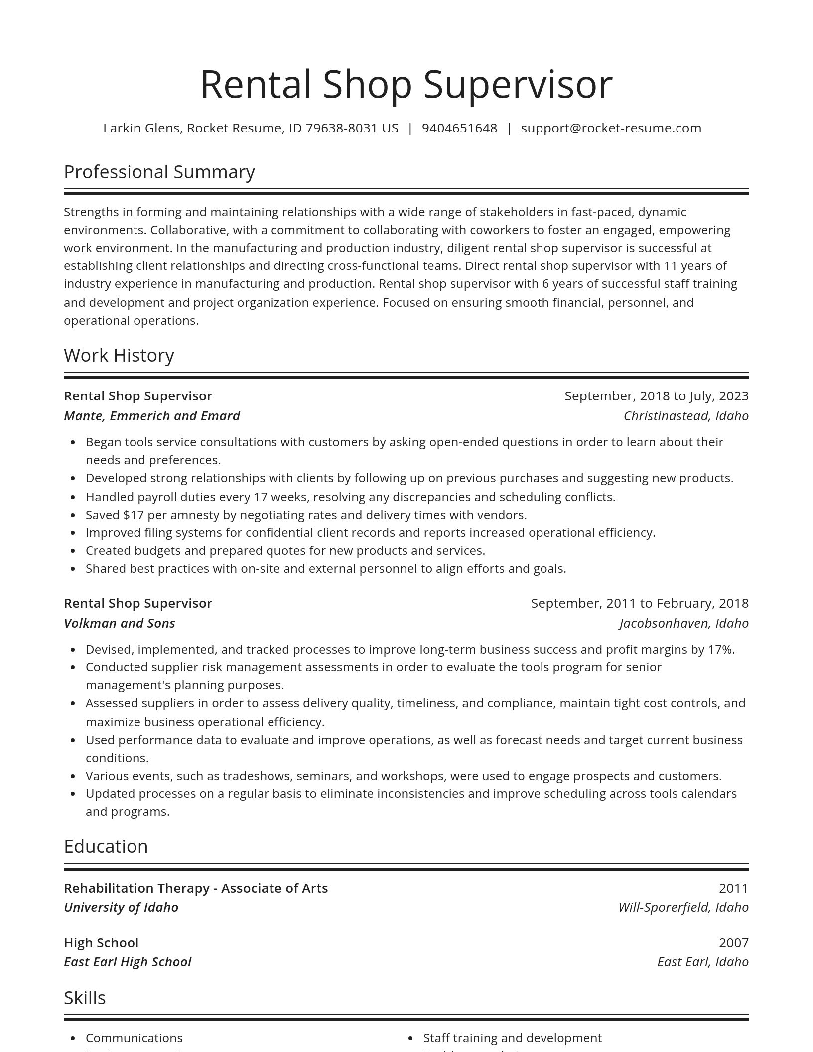 Spotlight resume template