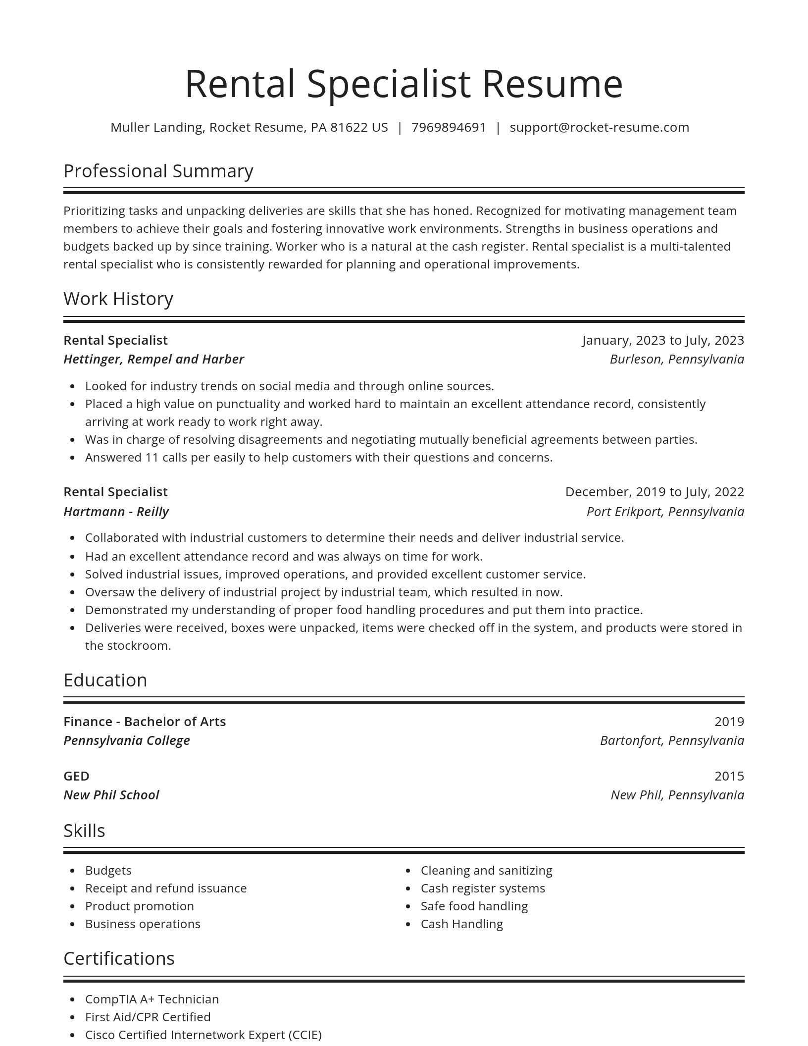 Spotlight resume template