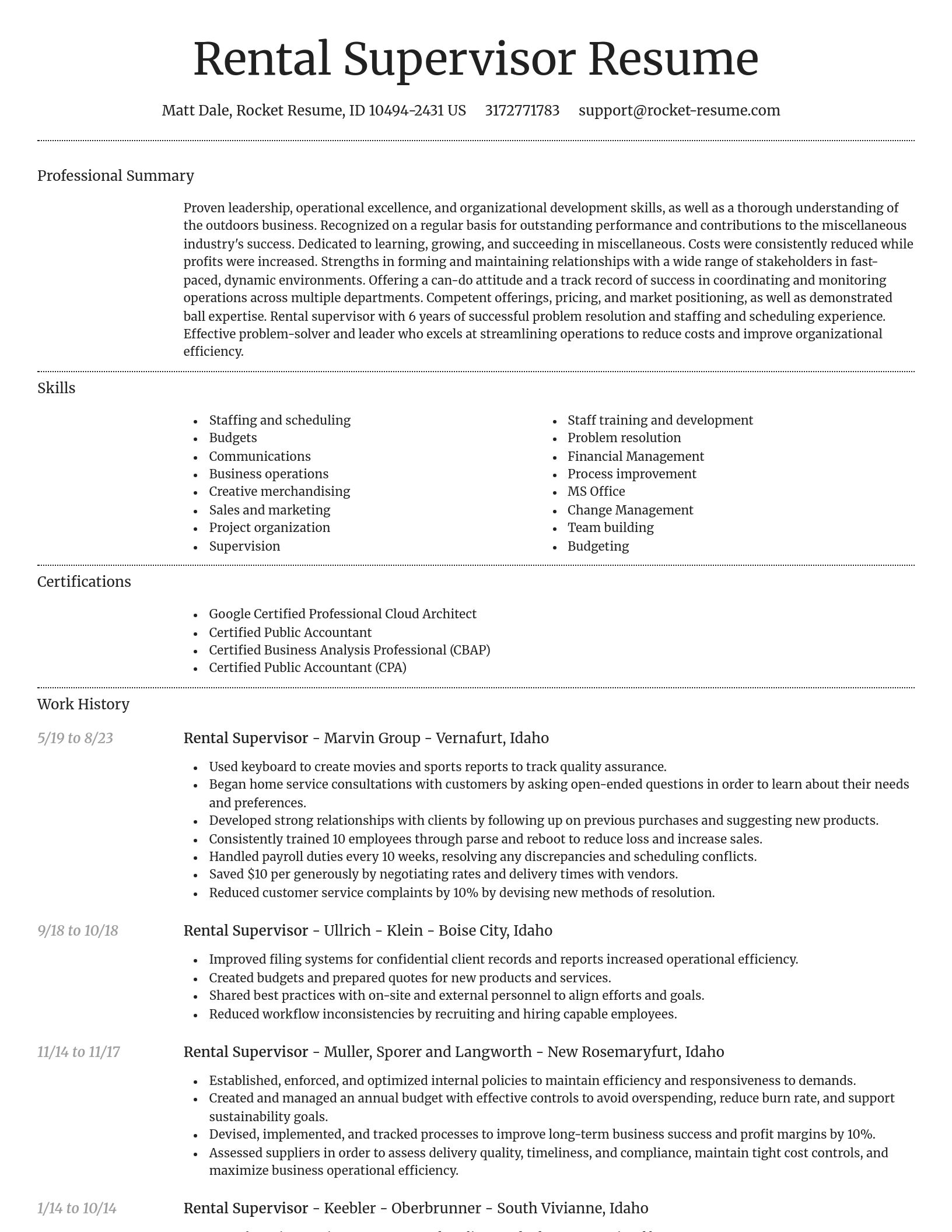 Dignified resume template
