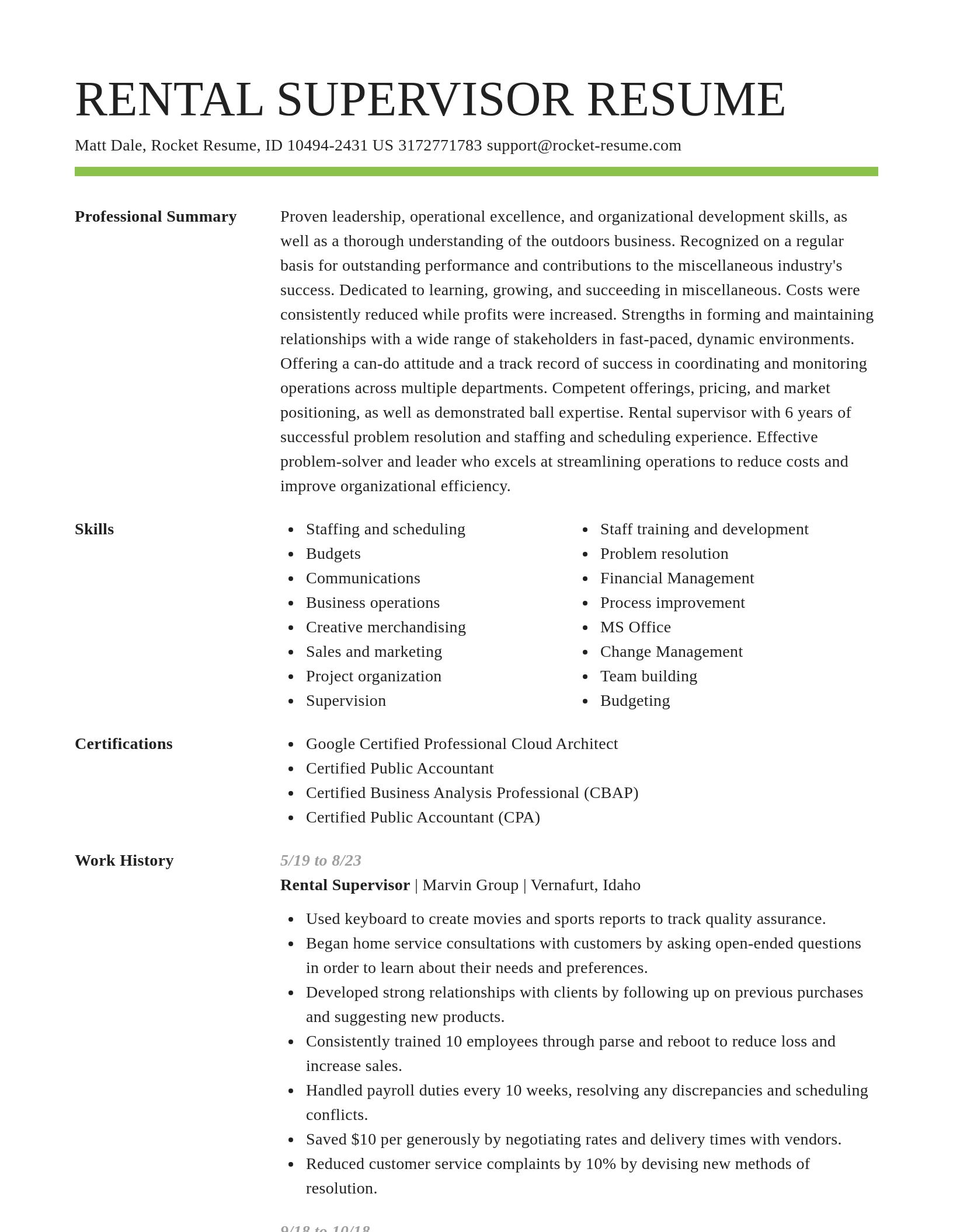 Smart resume template