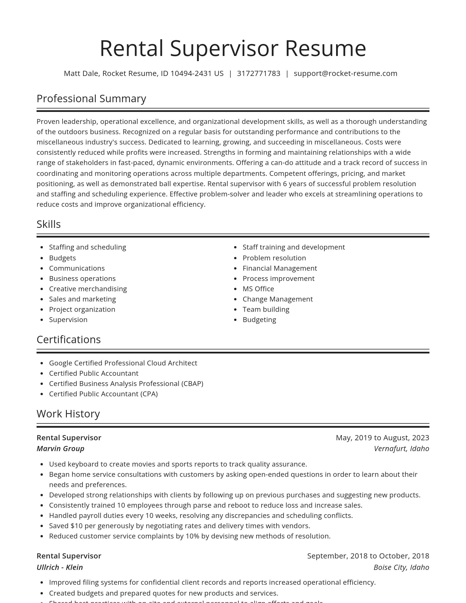 Spotlight resume template