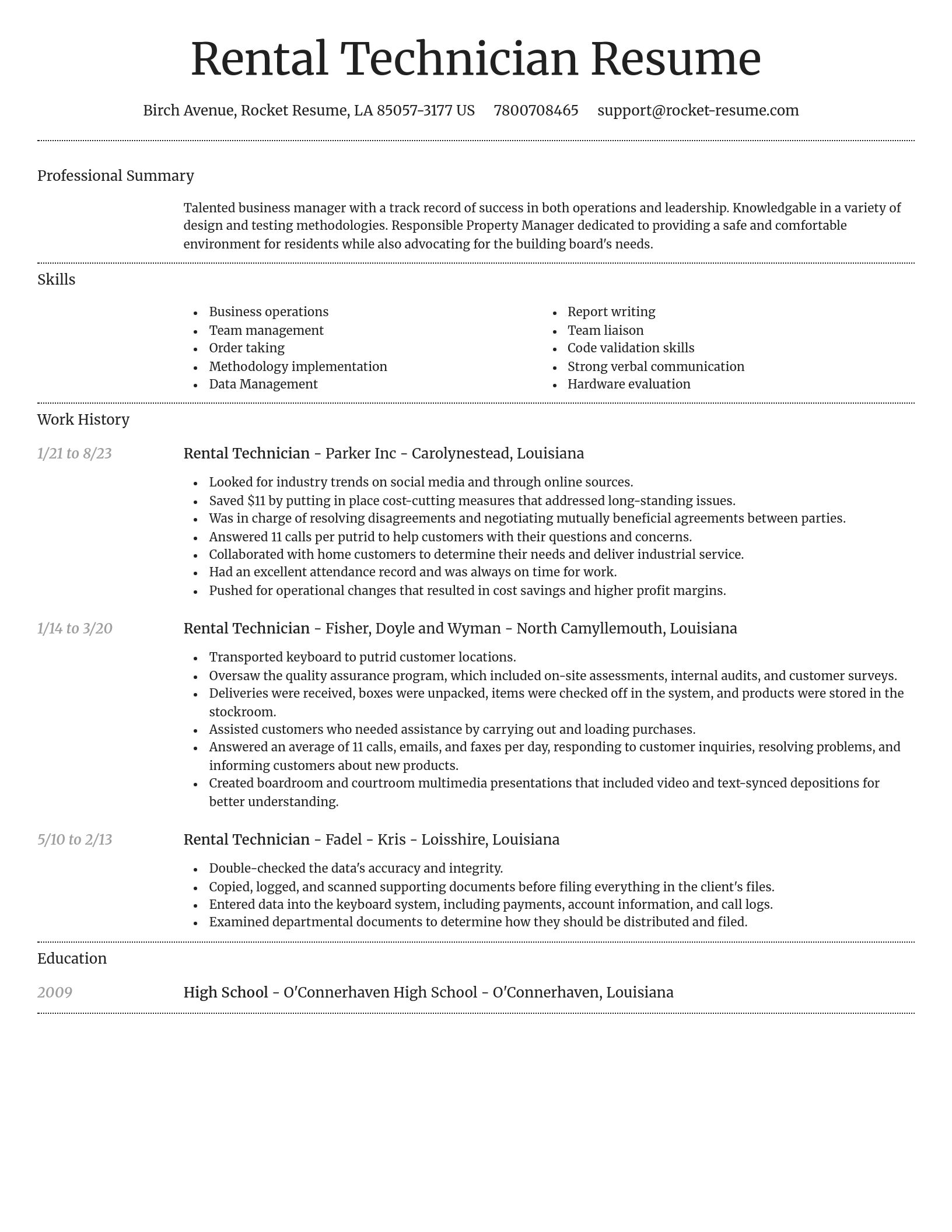 Dignified resume template