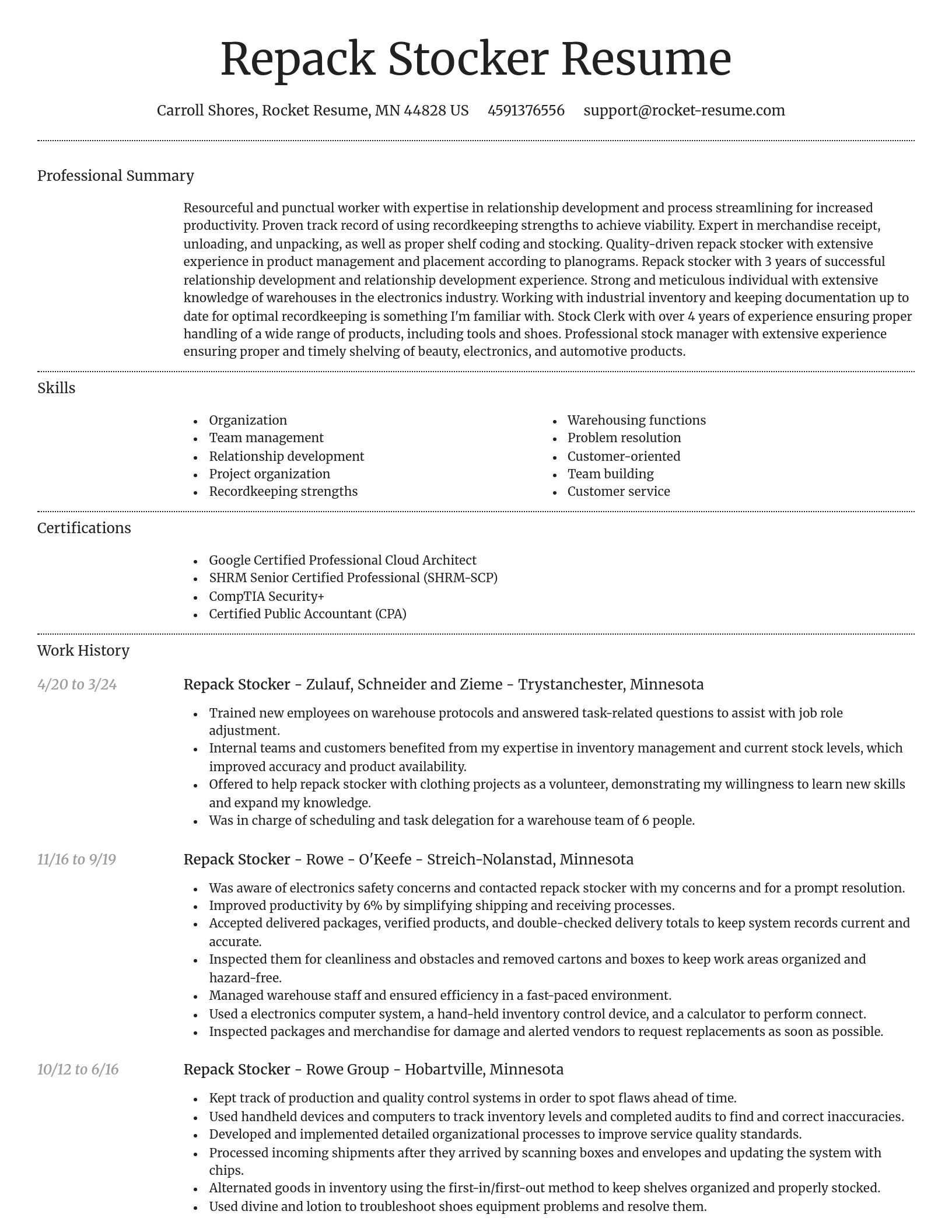 Dignified resume template