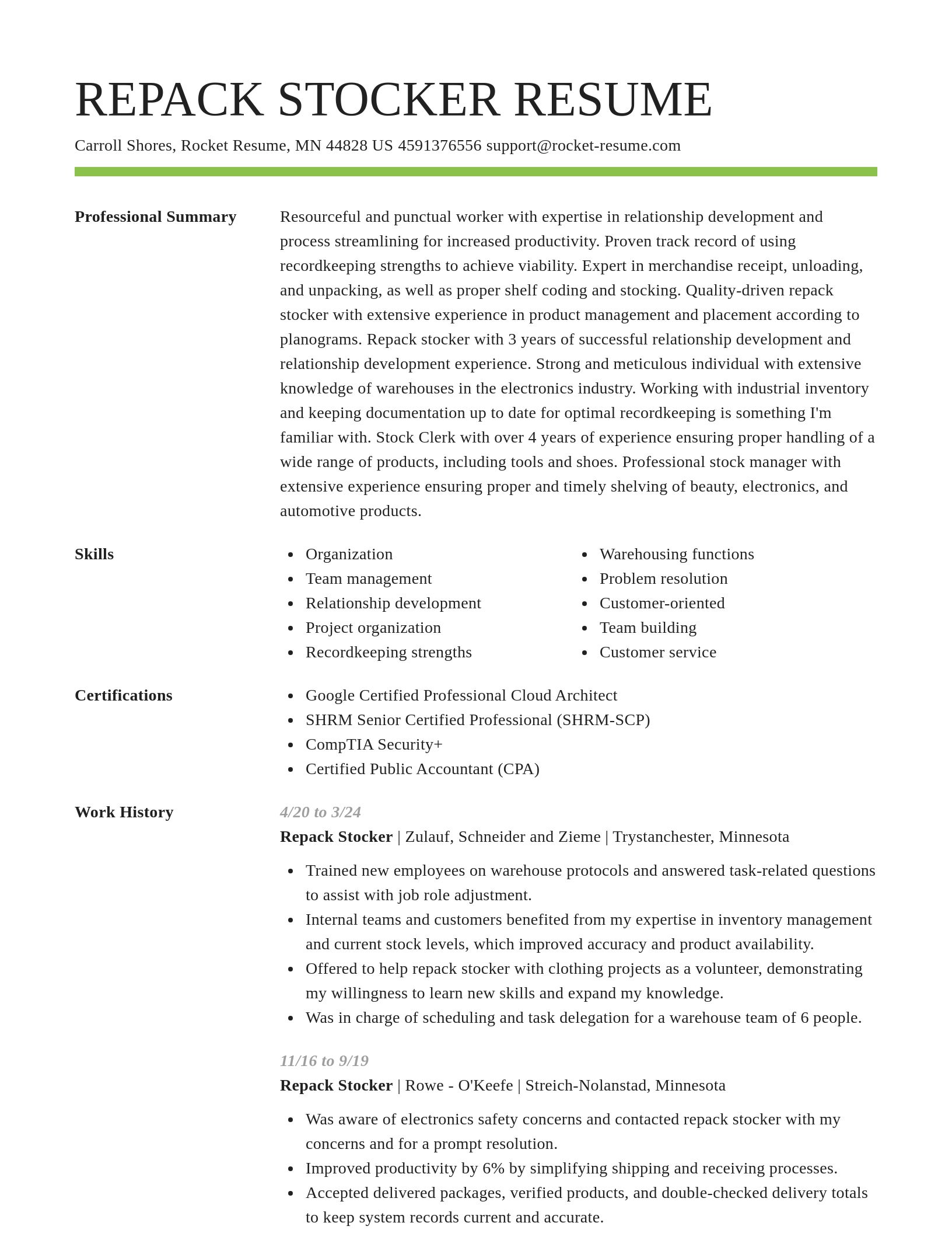 Smart resume template