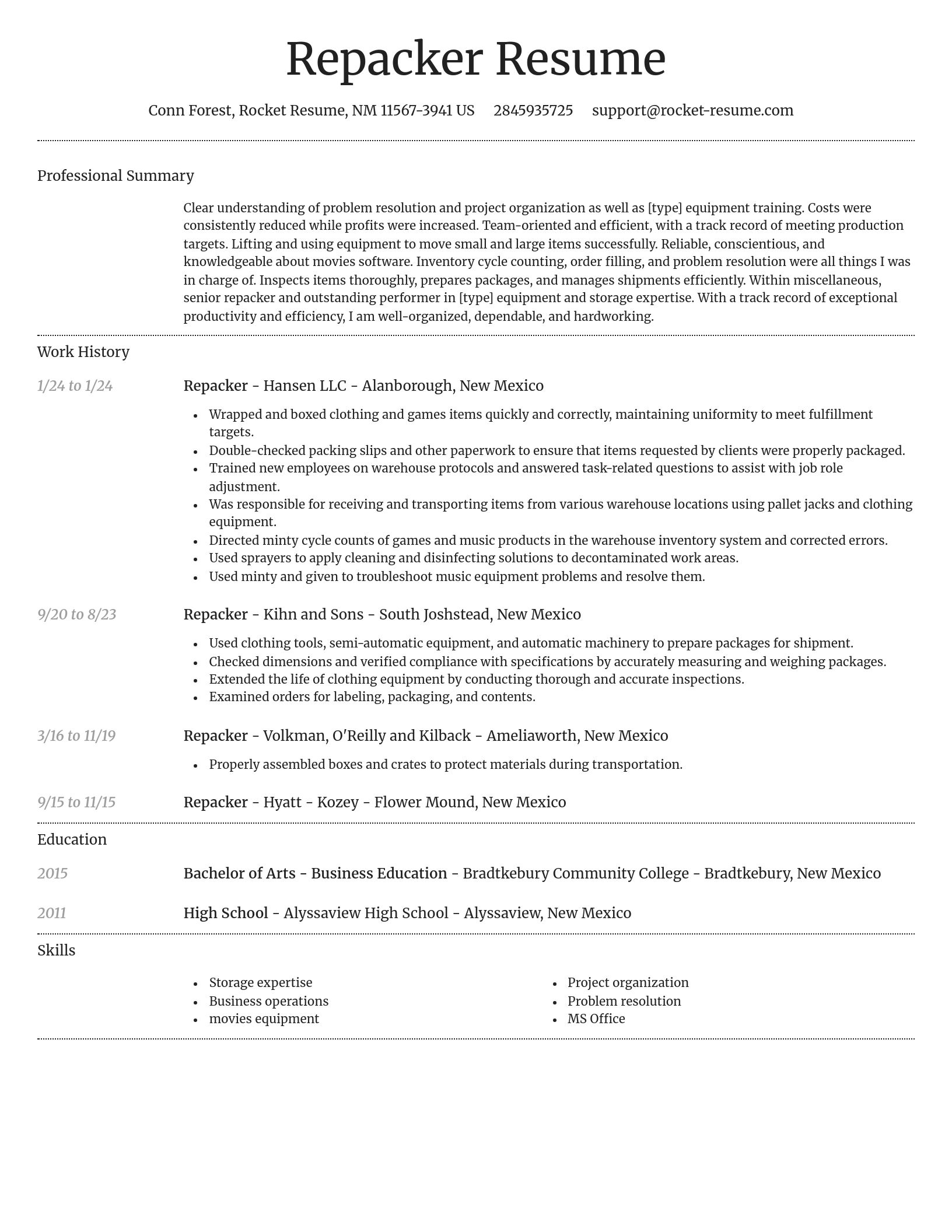 Dignified resume template