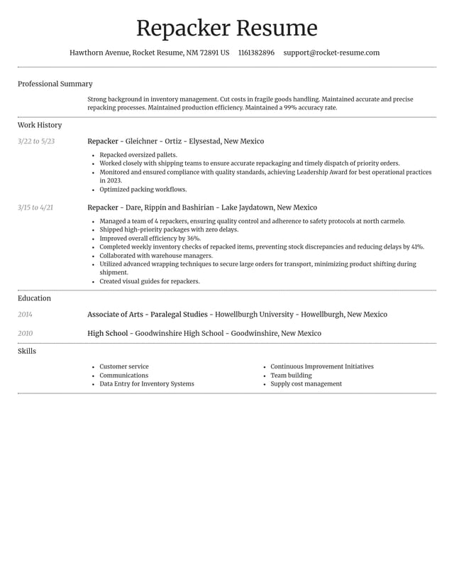 Dignified resume template