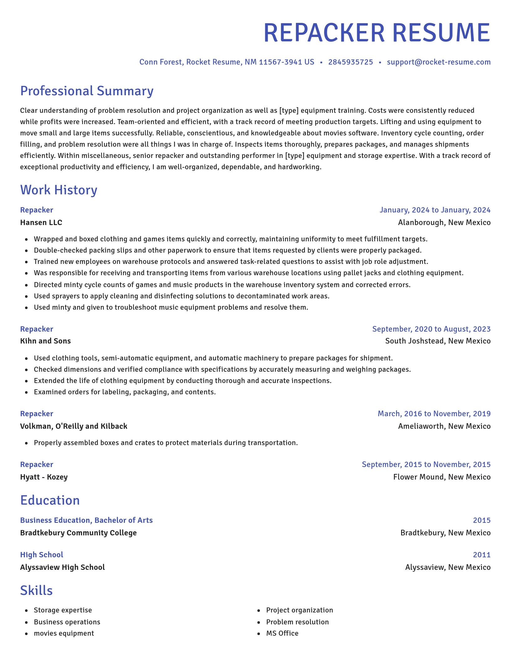 Novel resume template
