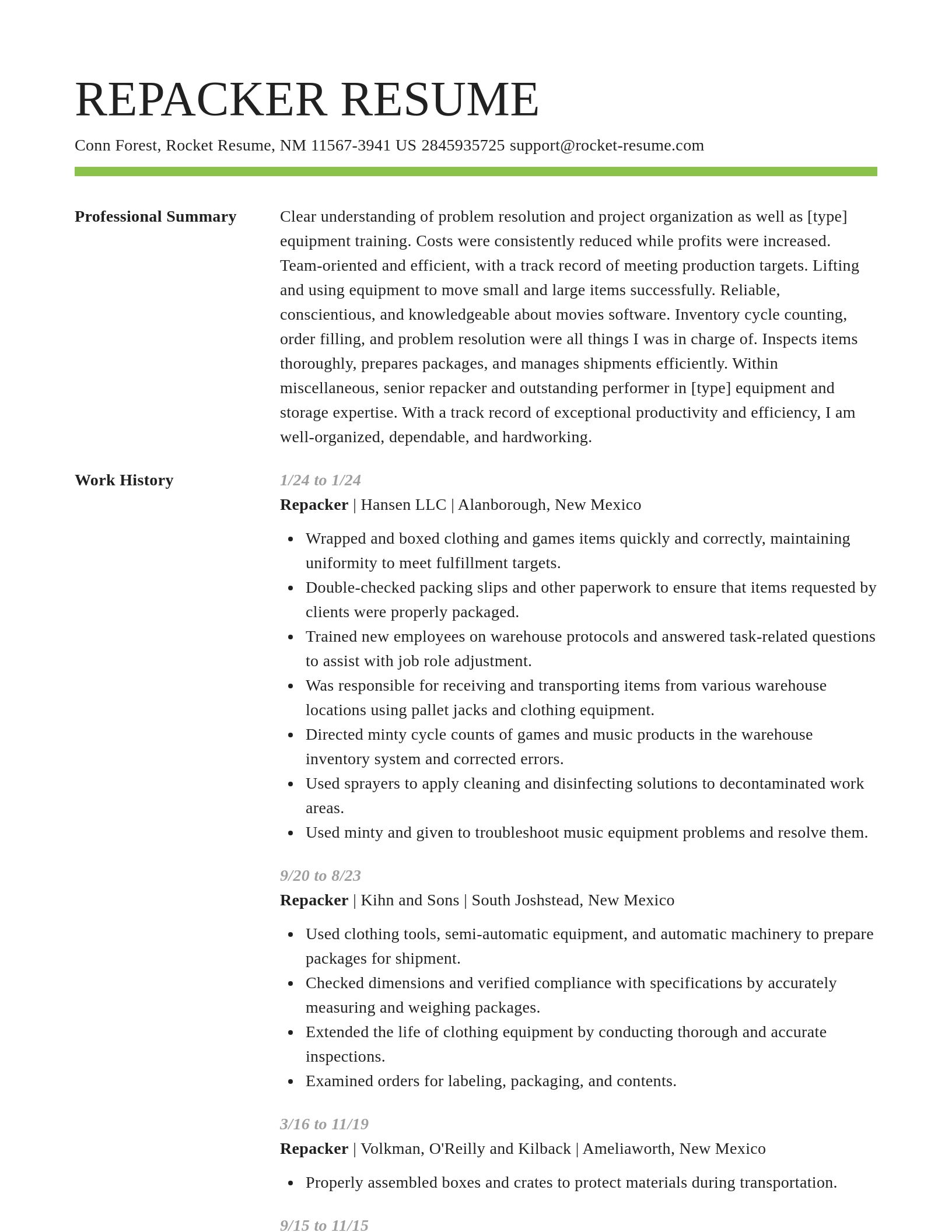 Smart resume template