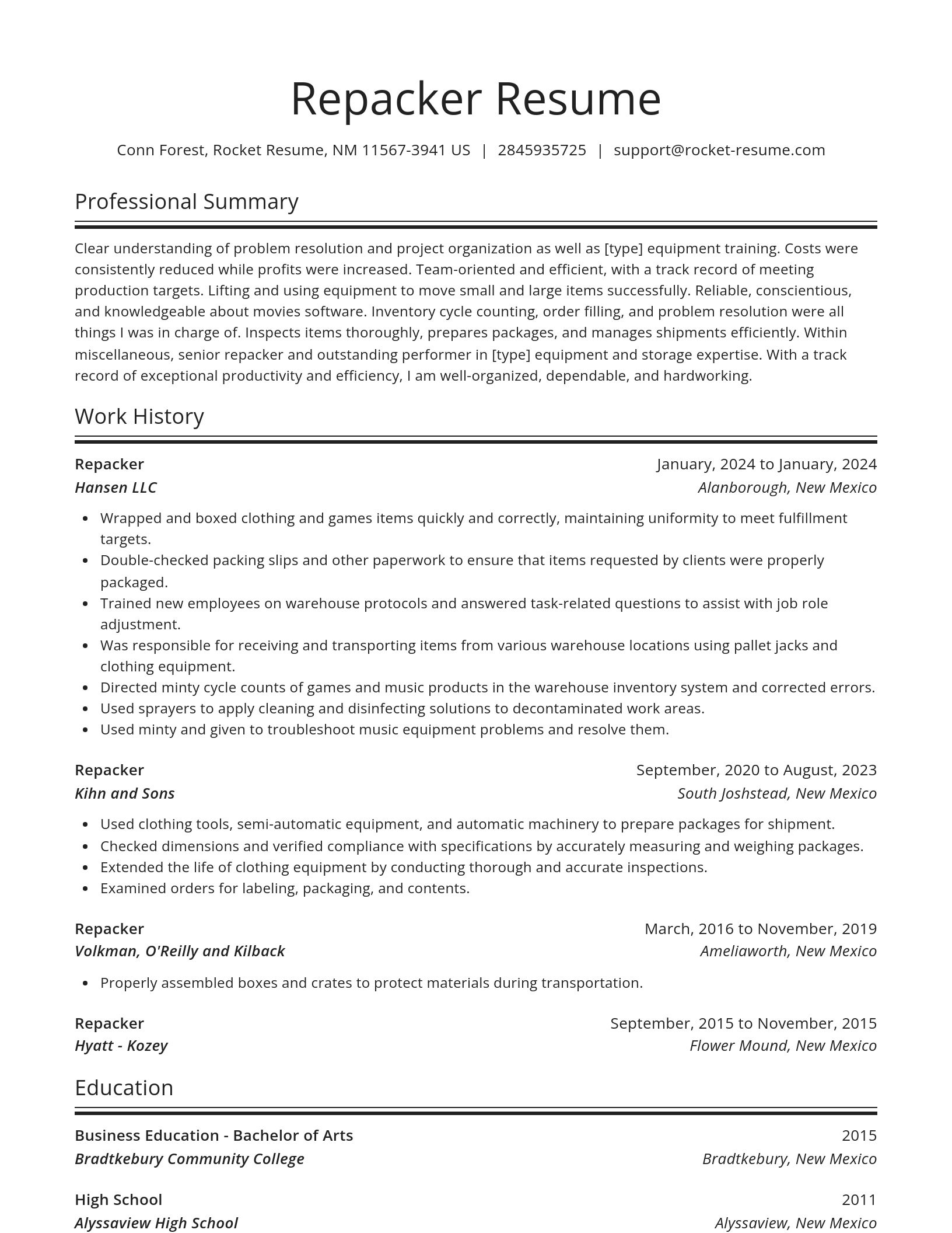 Spotlight resume template