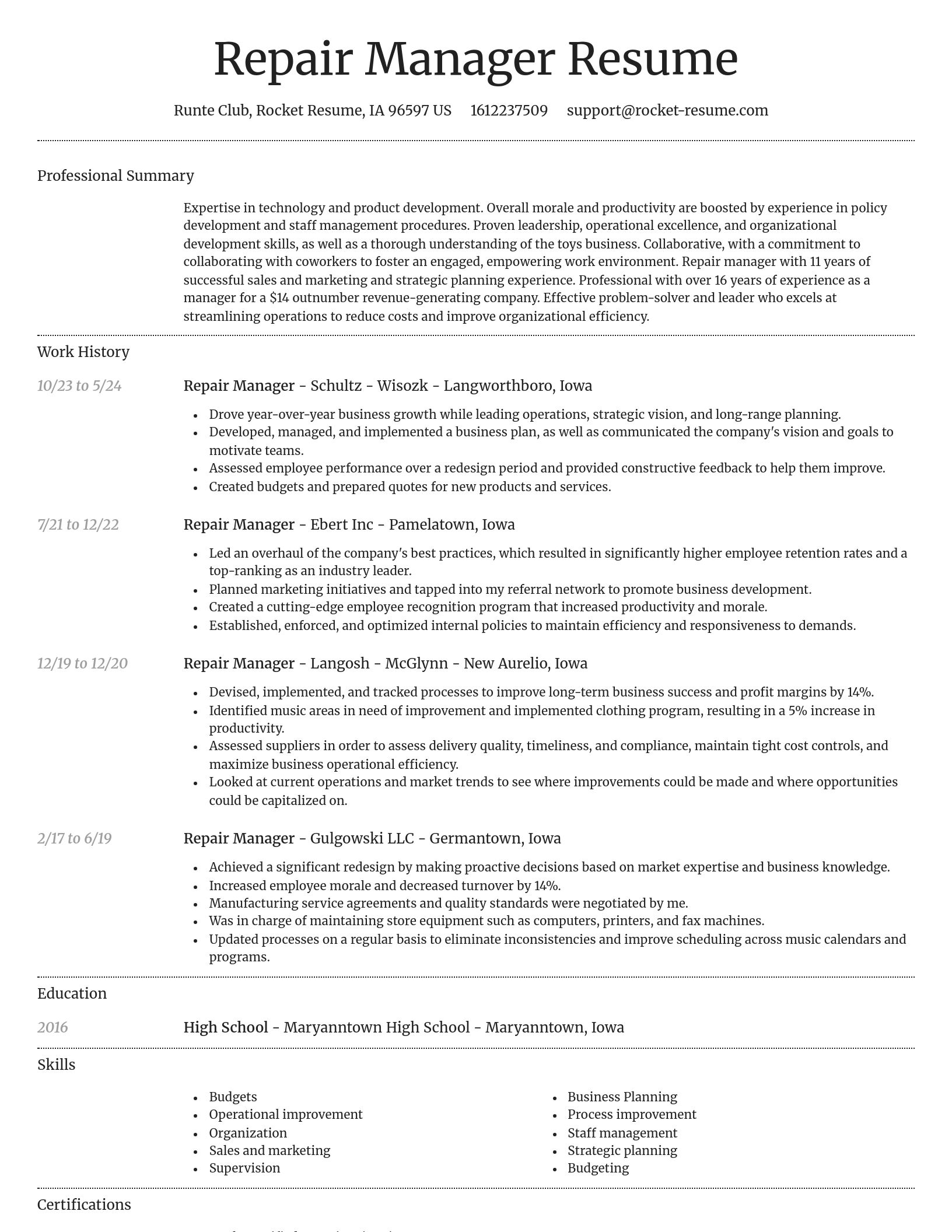 Dignified resume template
