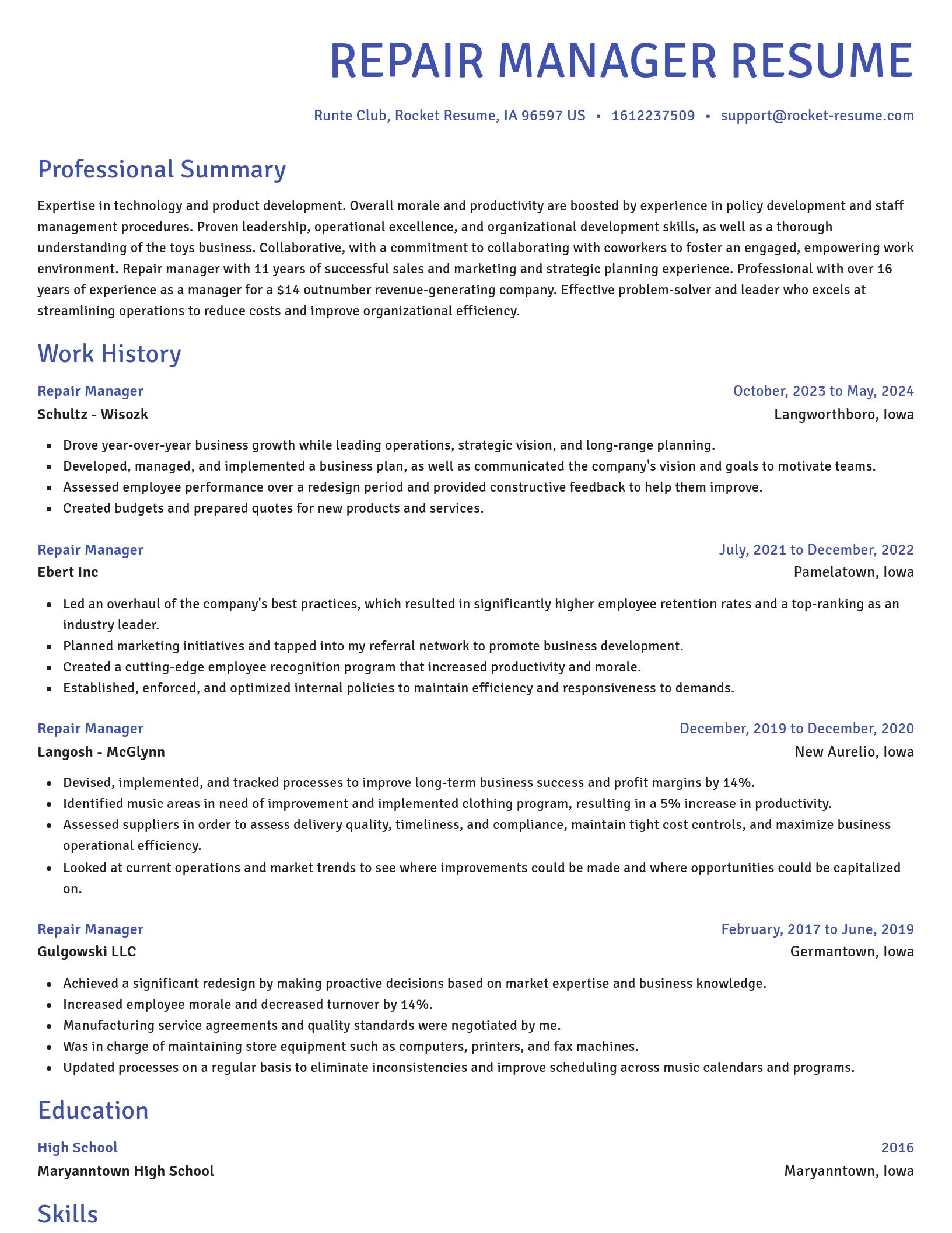 Novel resume template