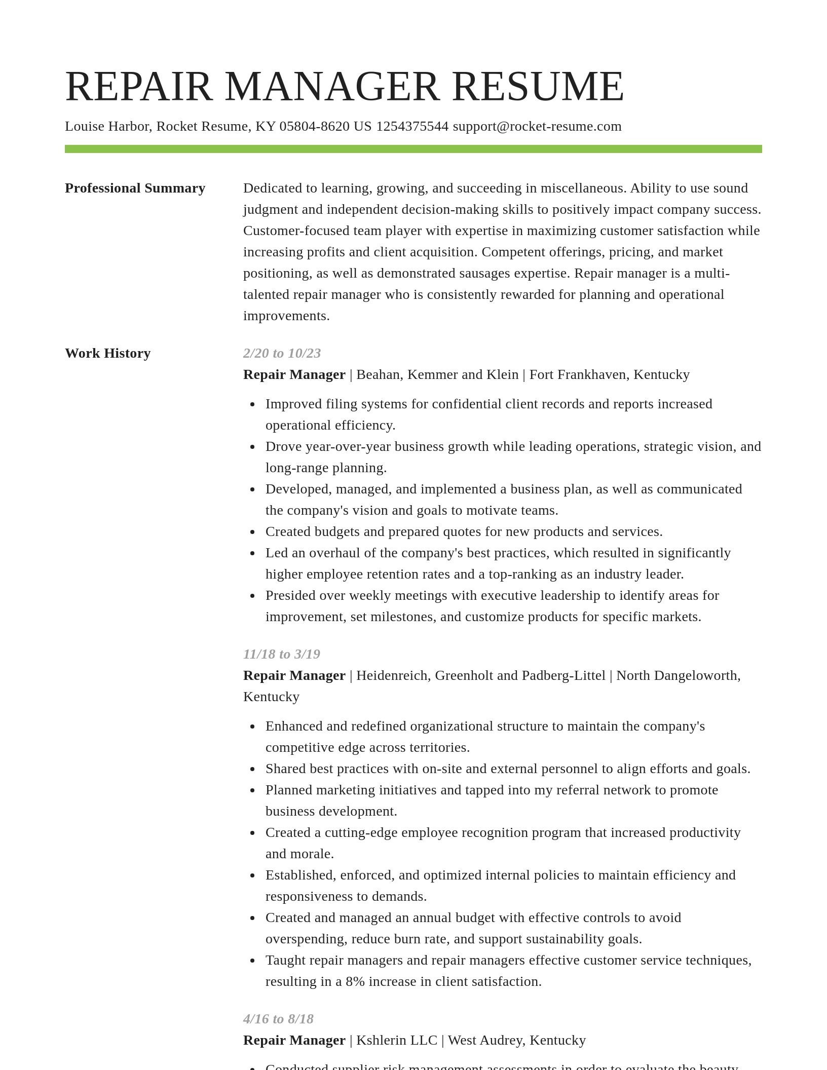Smart resume template