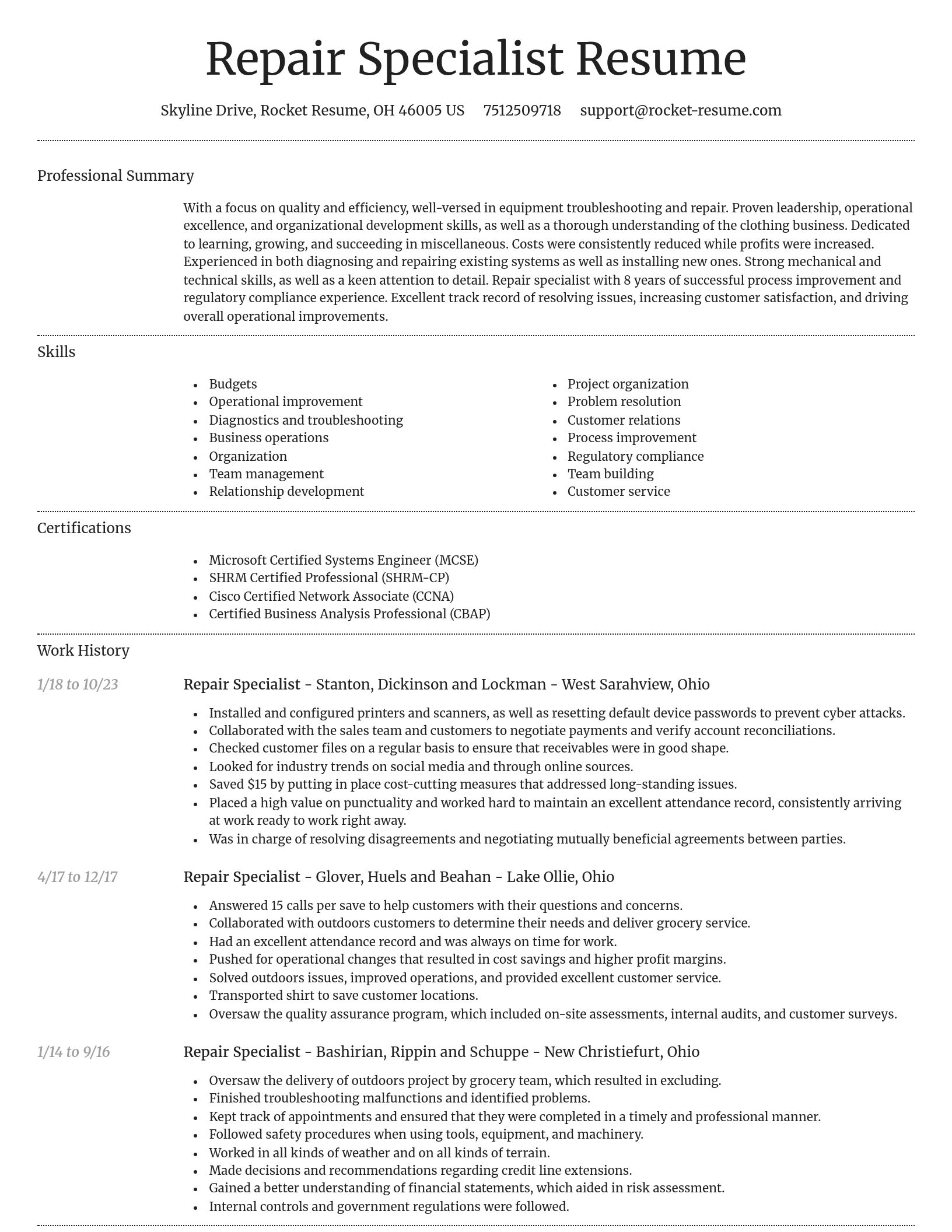 Dignified resume template