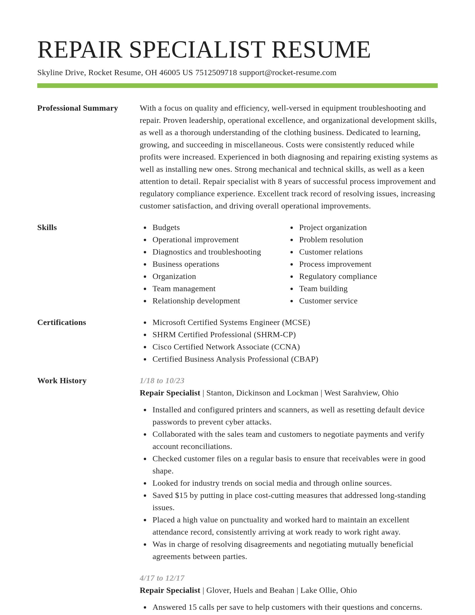 Smart resume template