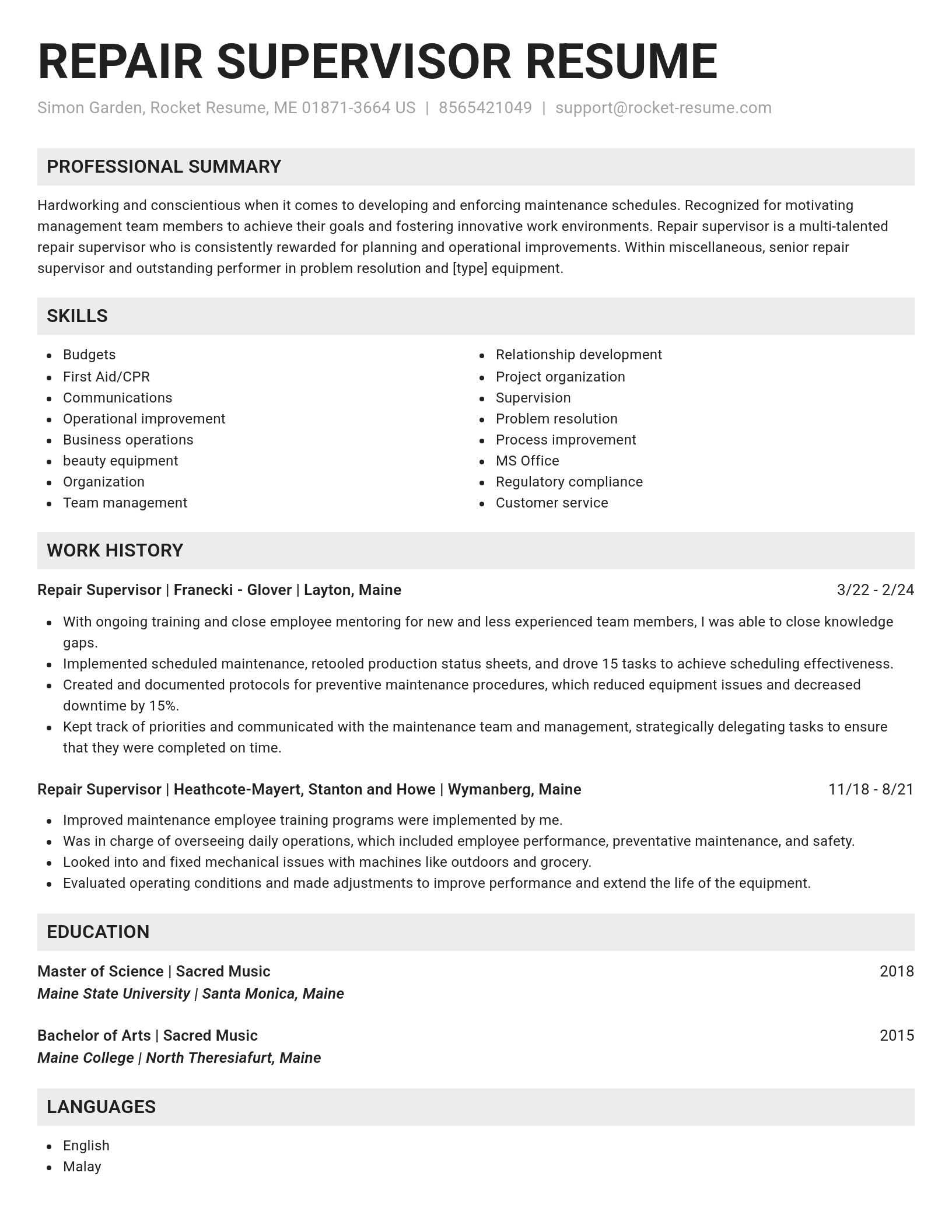 Genius resume template