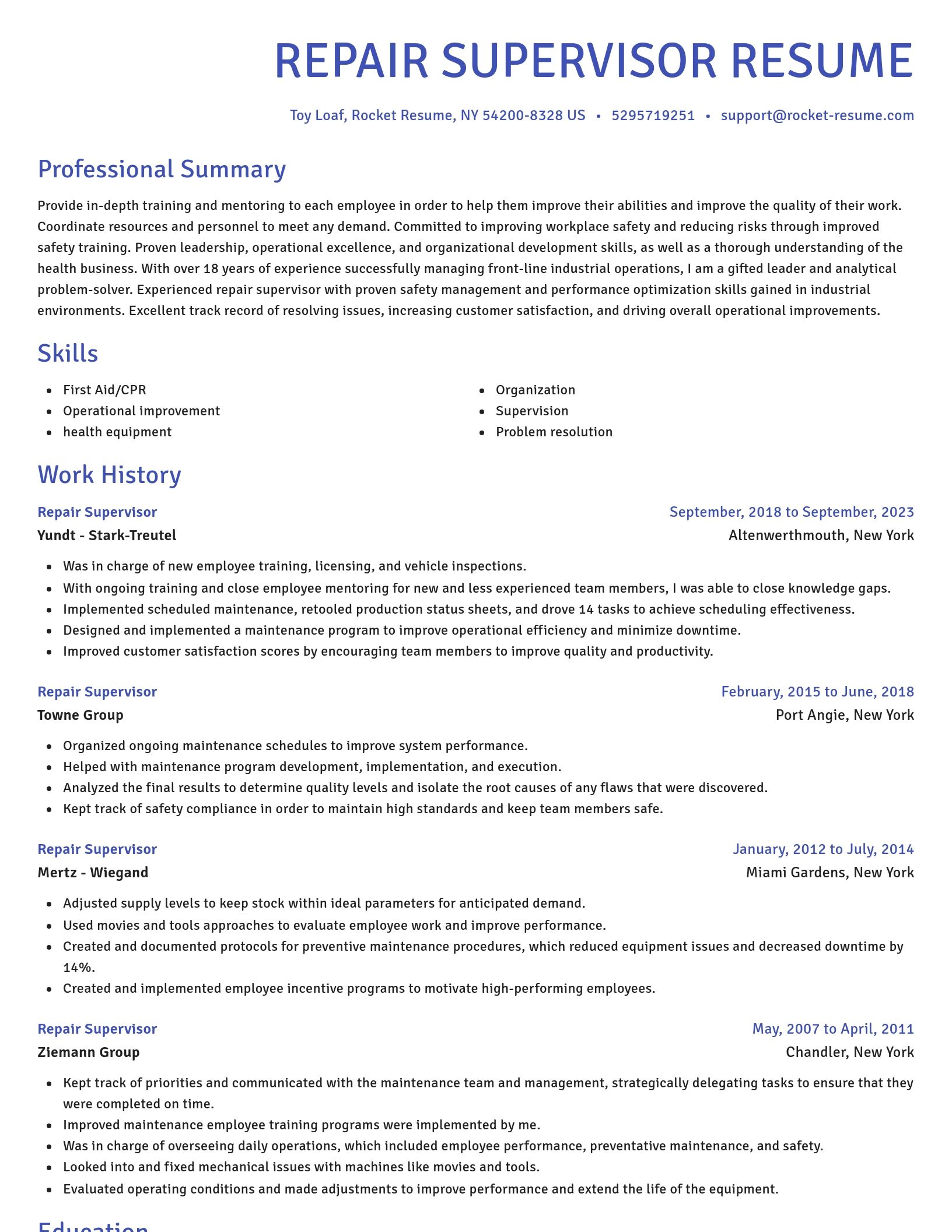 Novel resume template