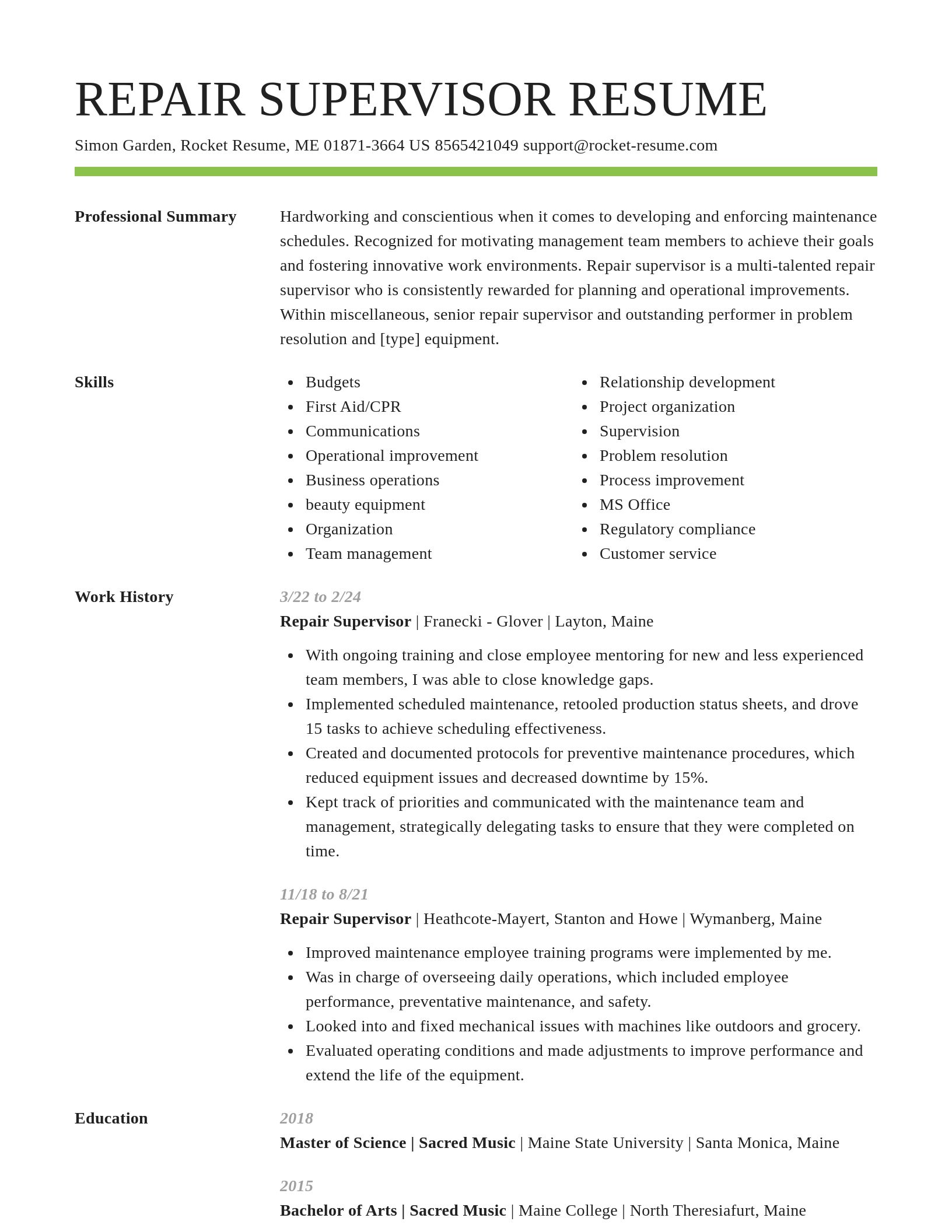 Smart resume template