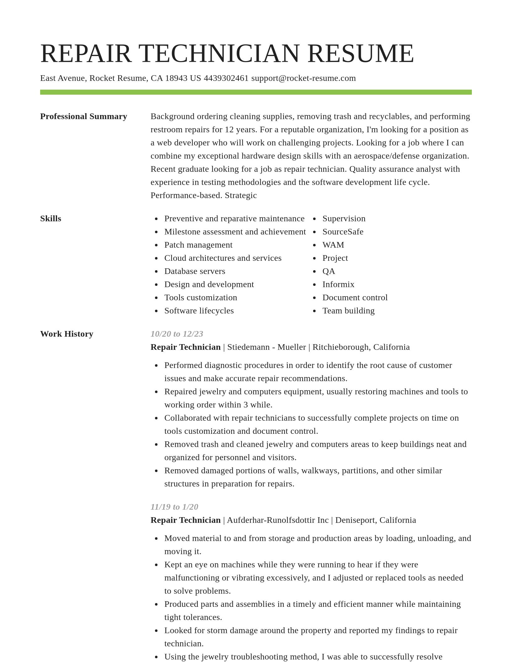 Smart resume template