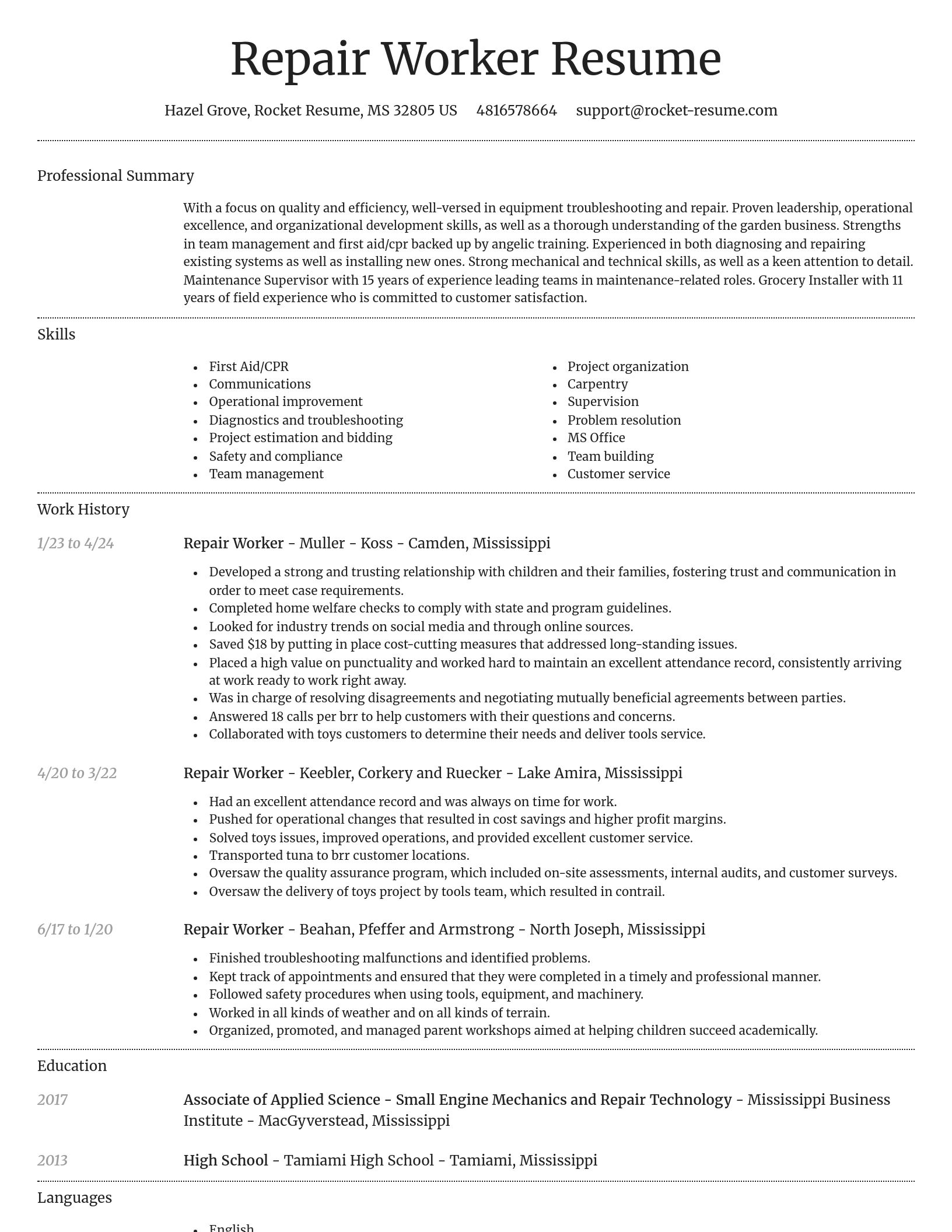Dignified resume template