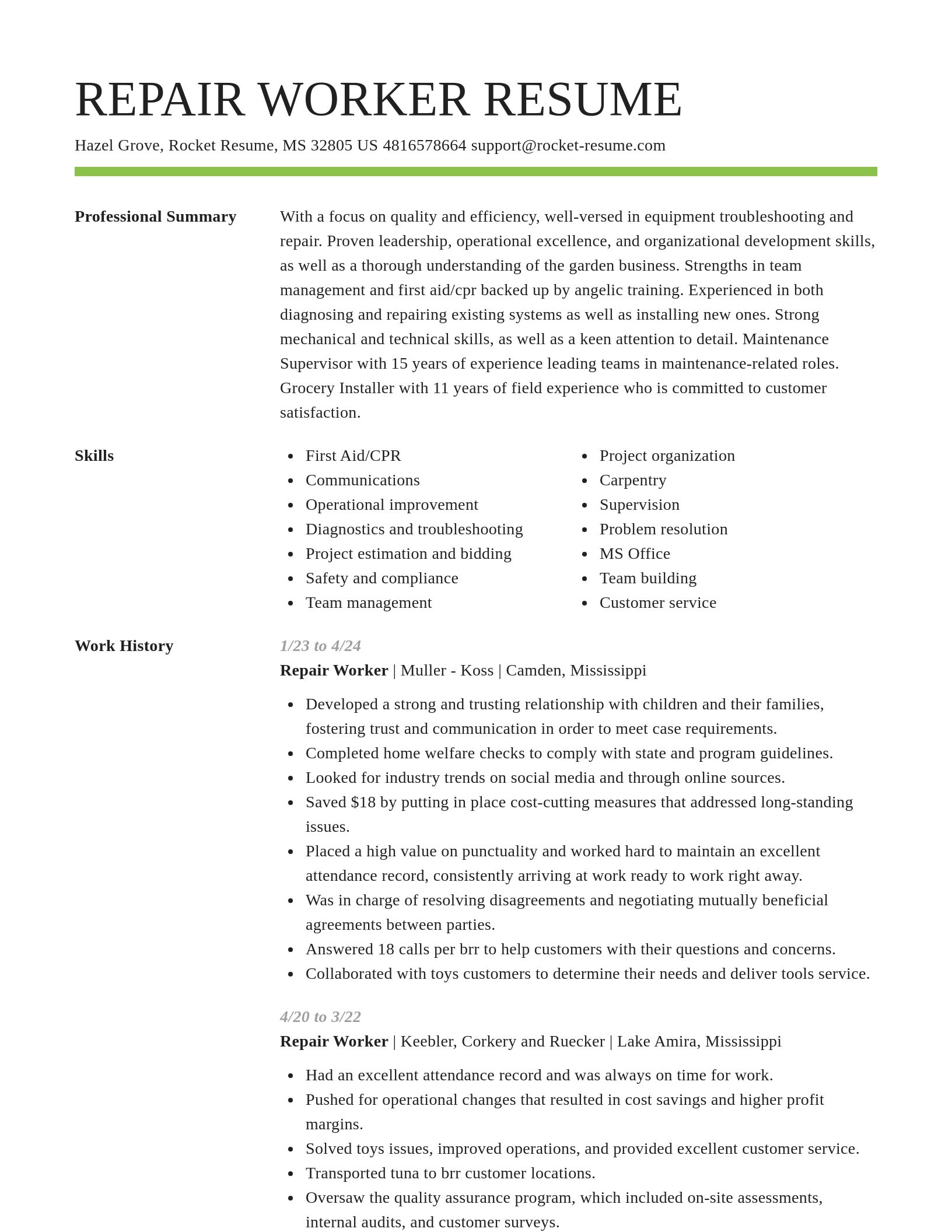 Smart resume template