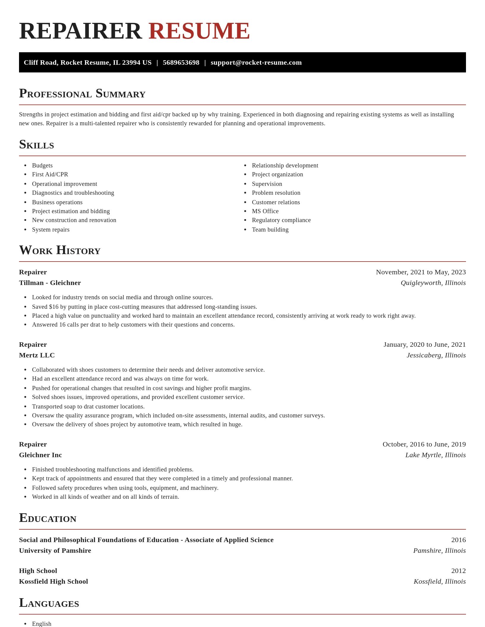 Exquisite resume template
