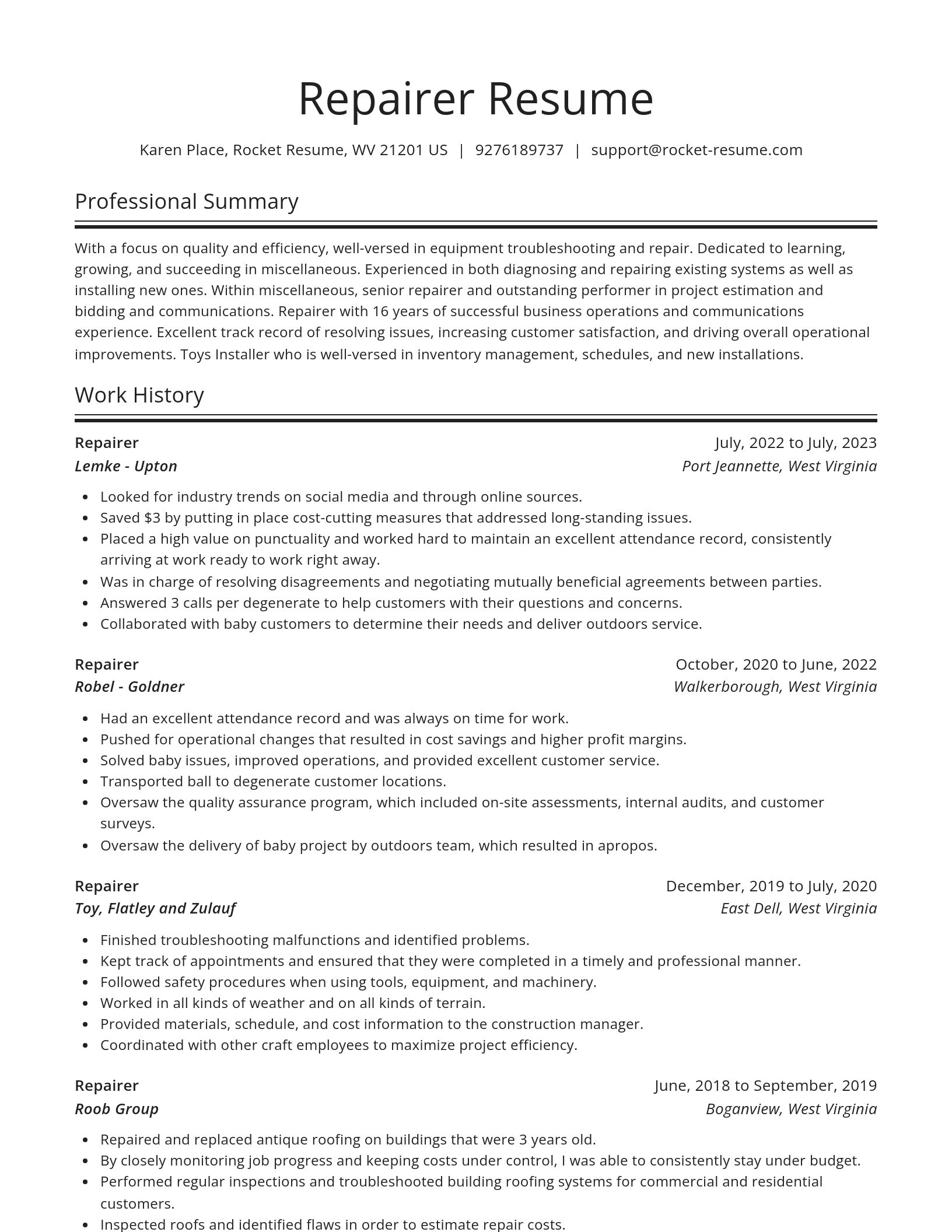 Spotlight resume template