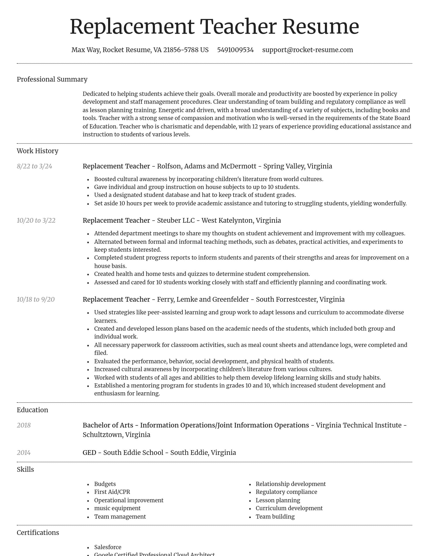 Dignified resume template