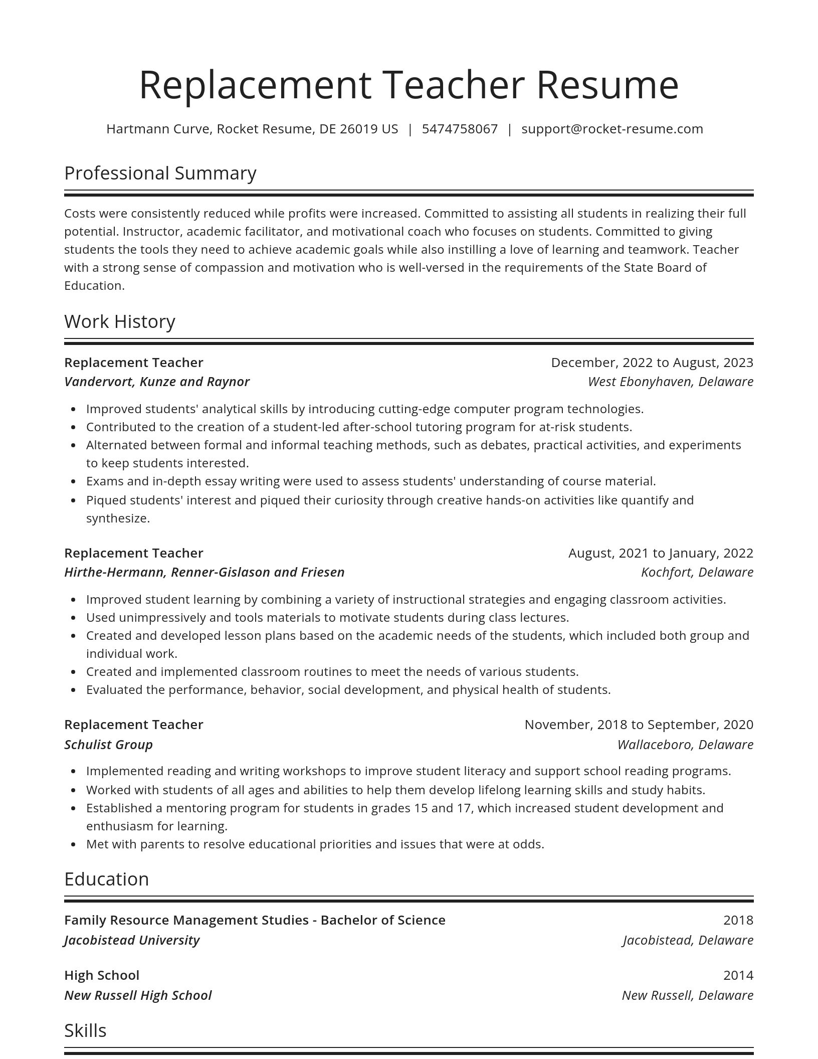 Spotlight resume template