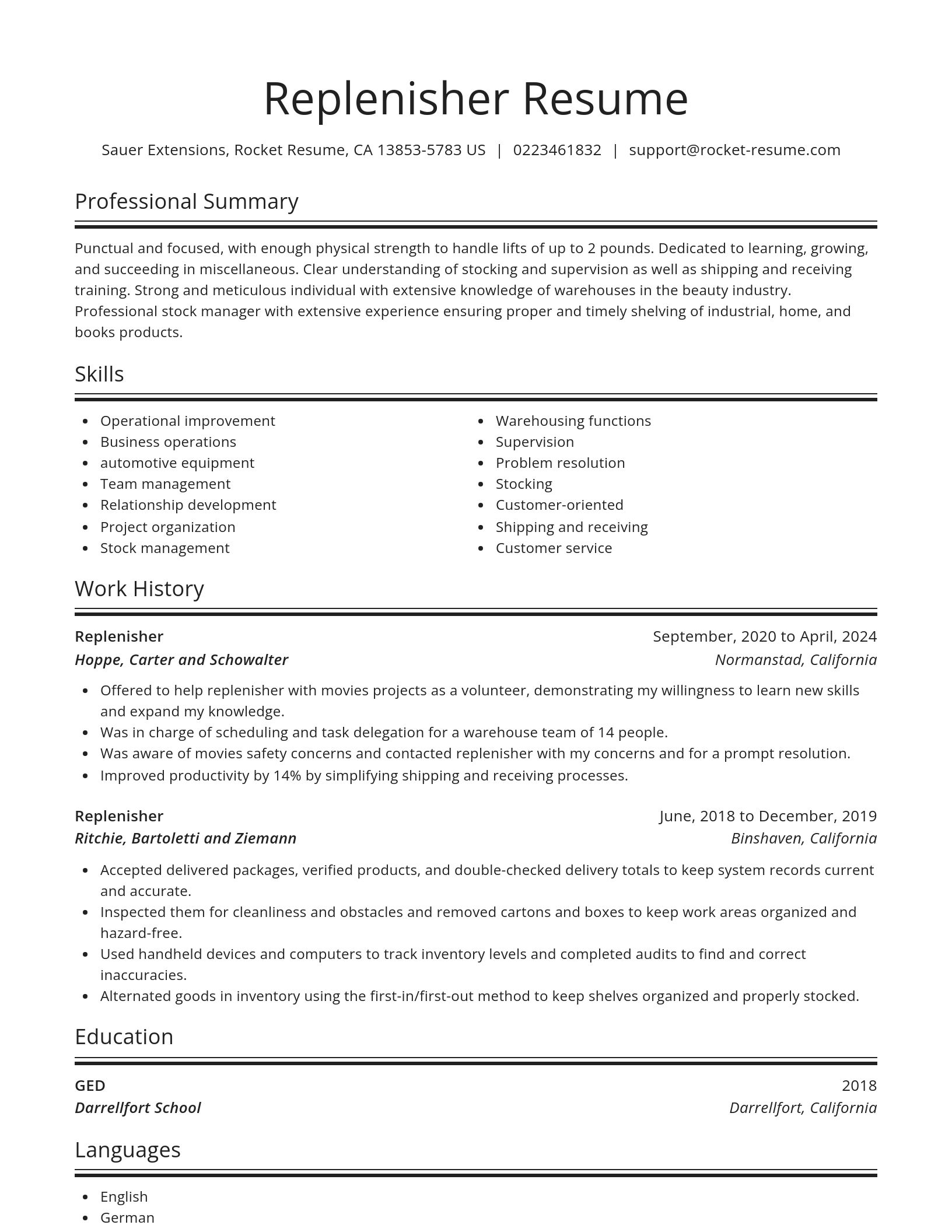 Spotlight resume template
