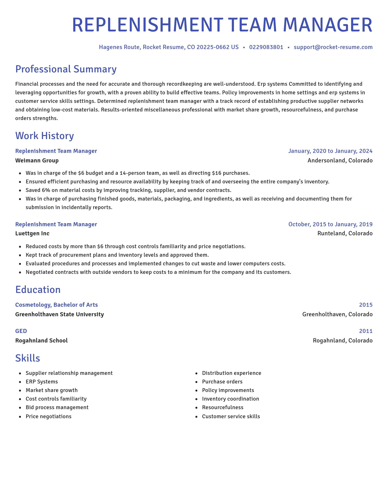 Novel resume template