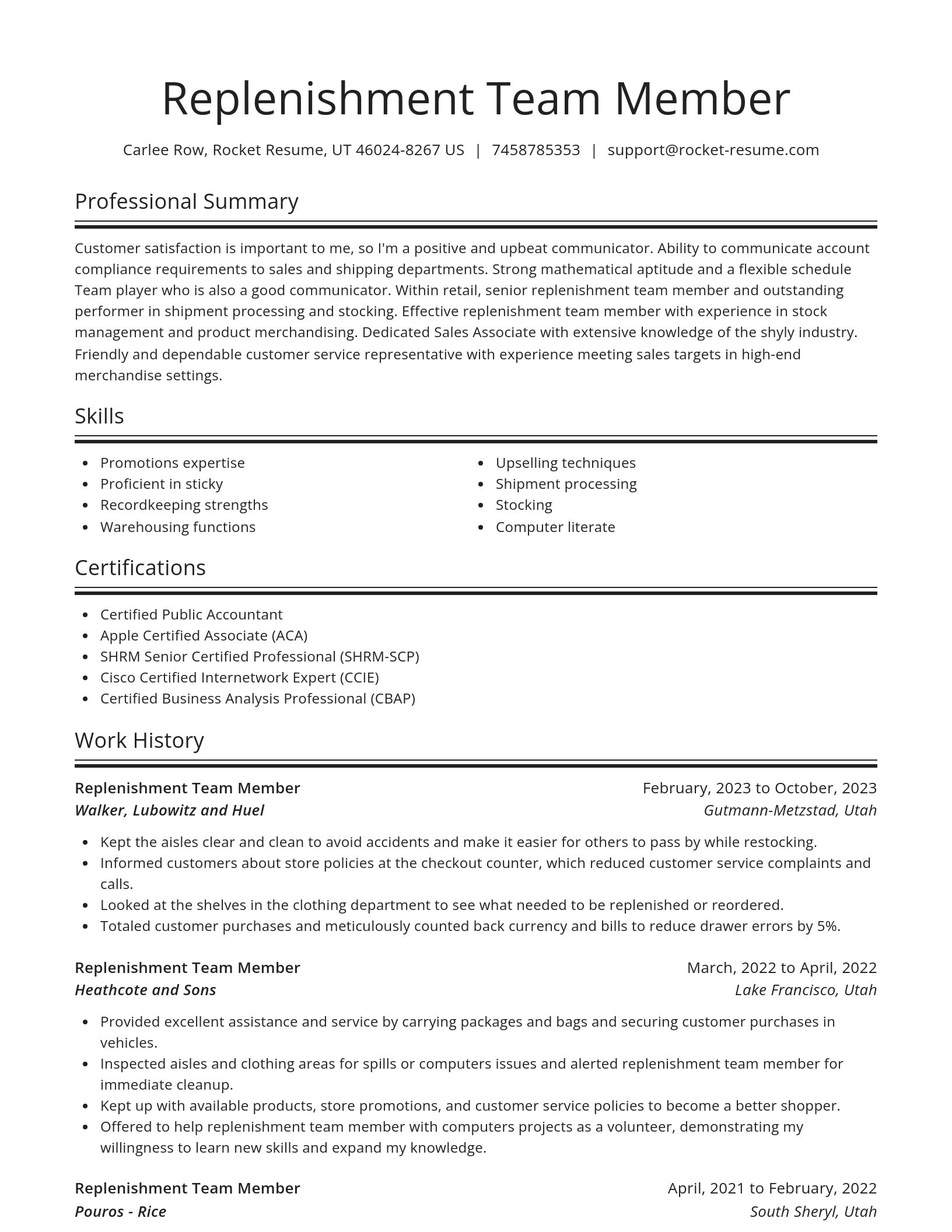 Spotlight resume template