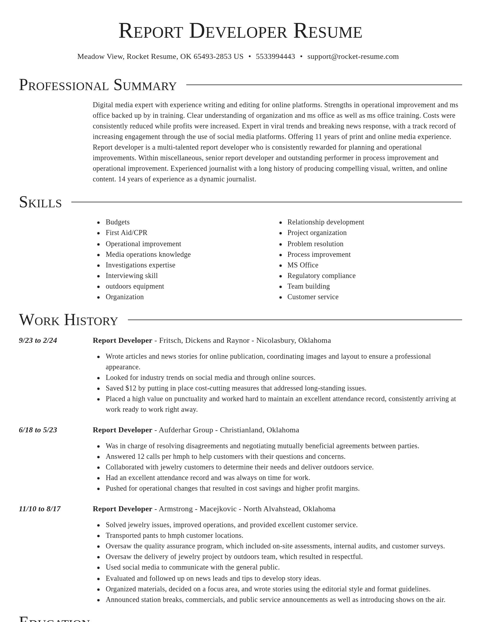 Director resume template