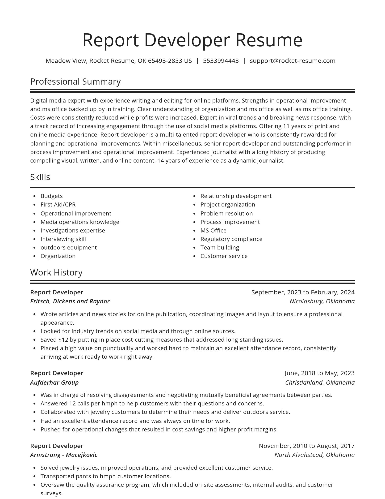 Spotlight resume template