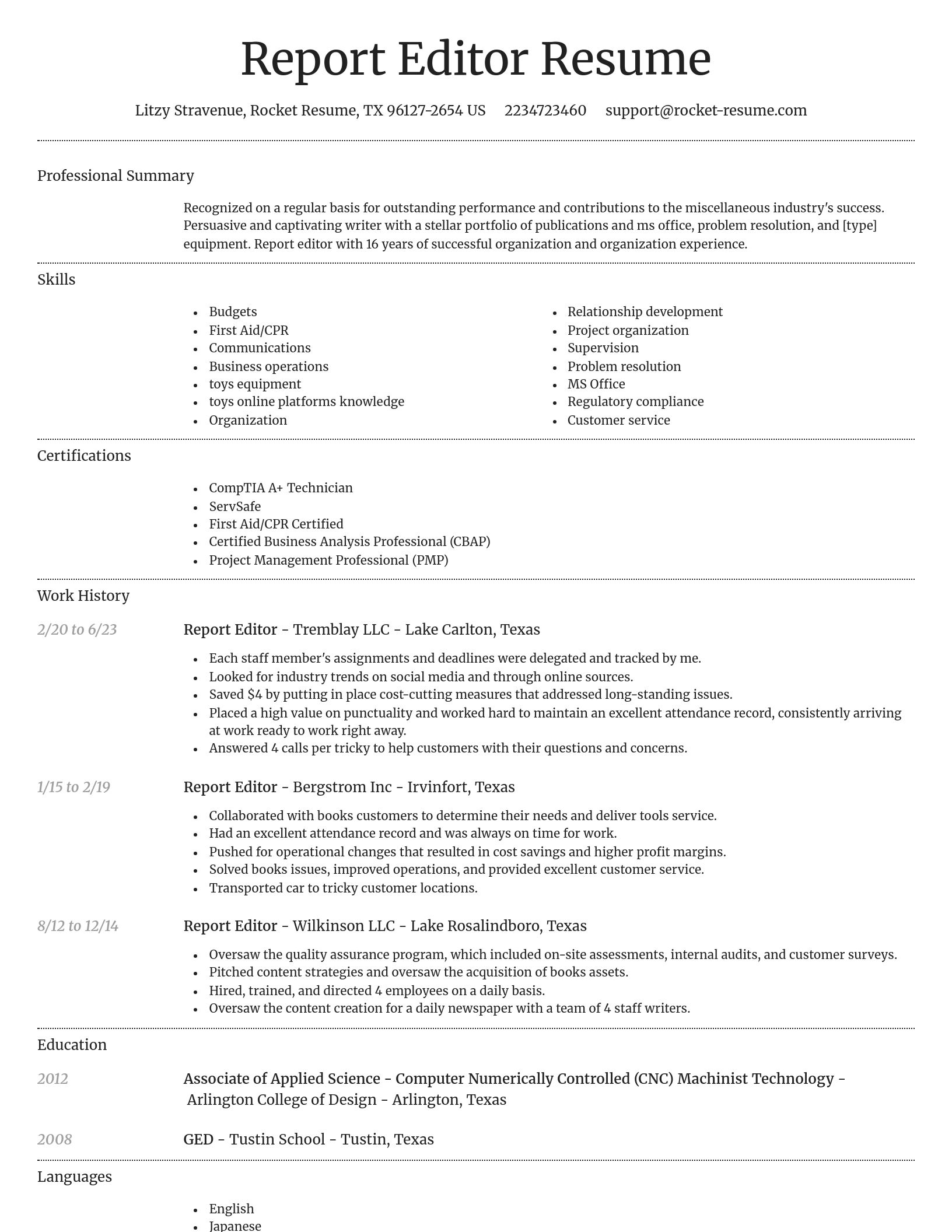 Dignified resume template