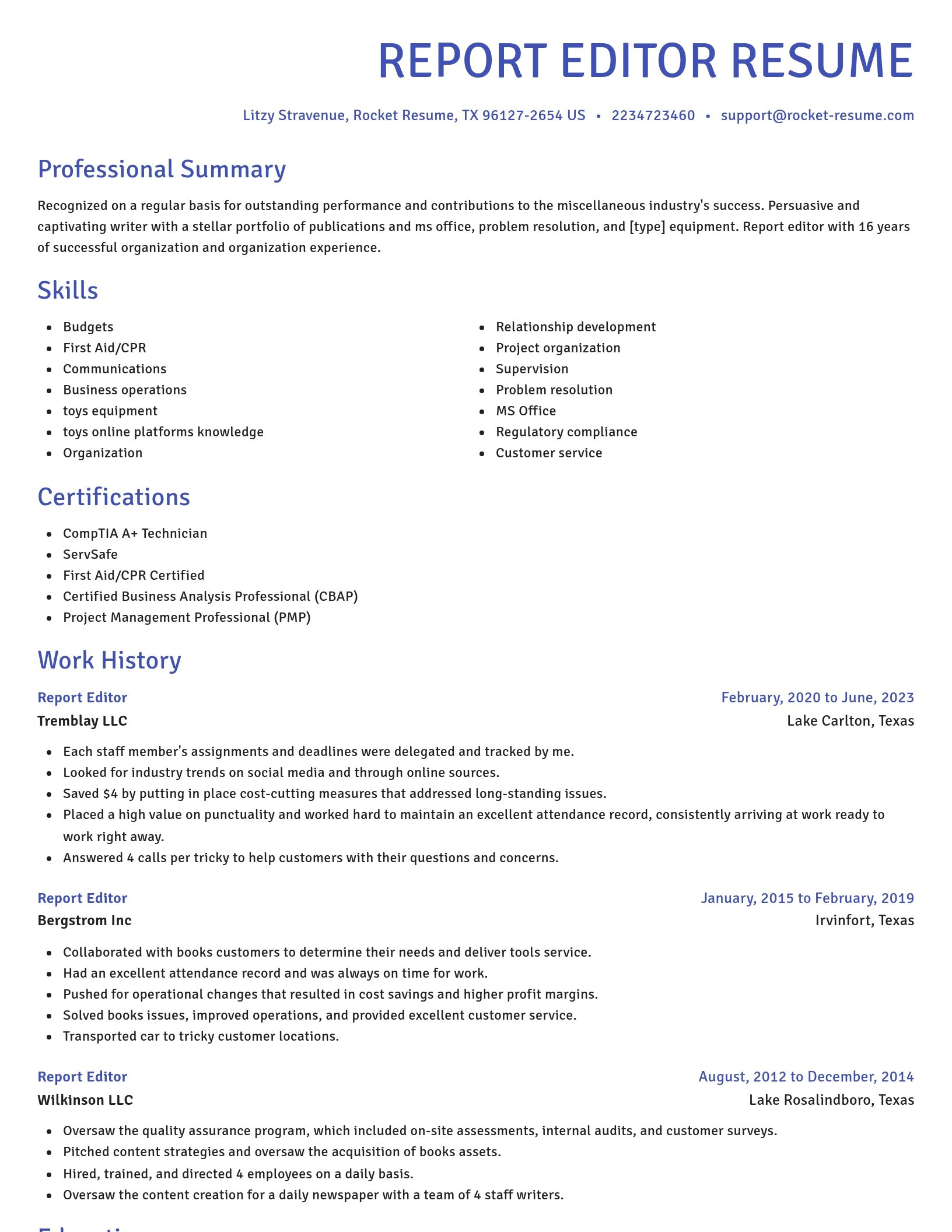 Novel resume template