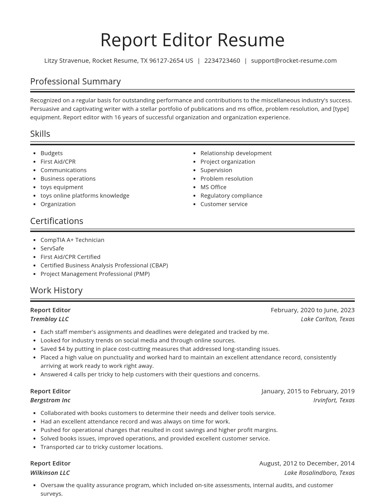 Spotlight resume template
