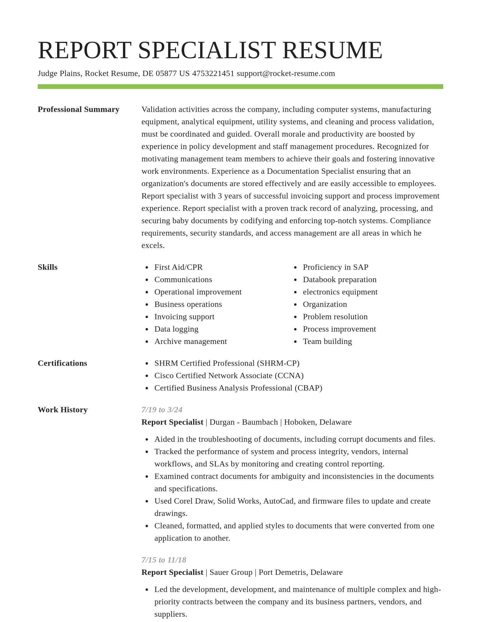 Smart resume template