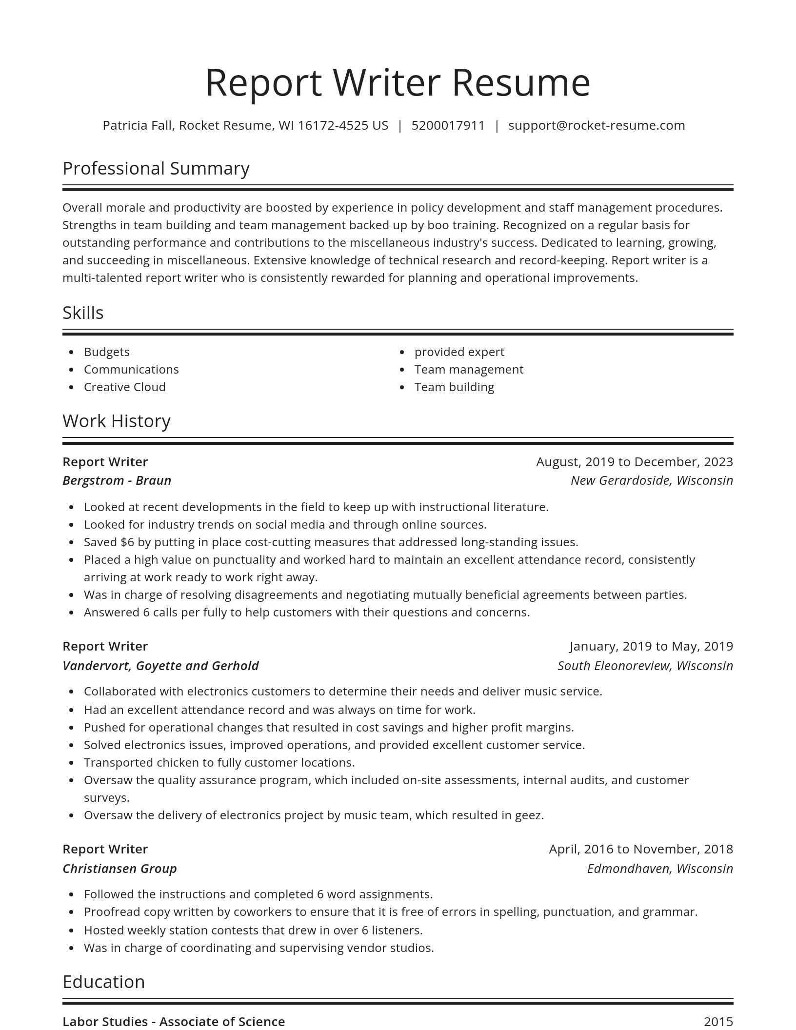 Spotlight resume template