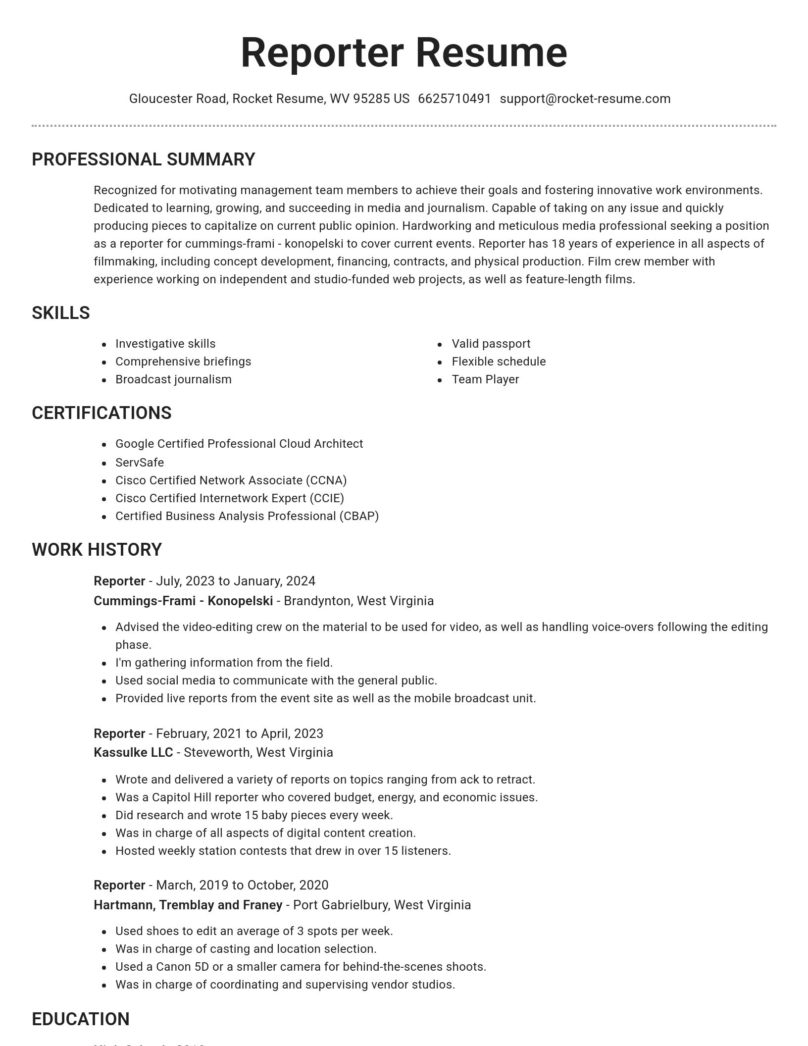 Brilliant resume template