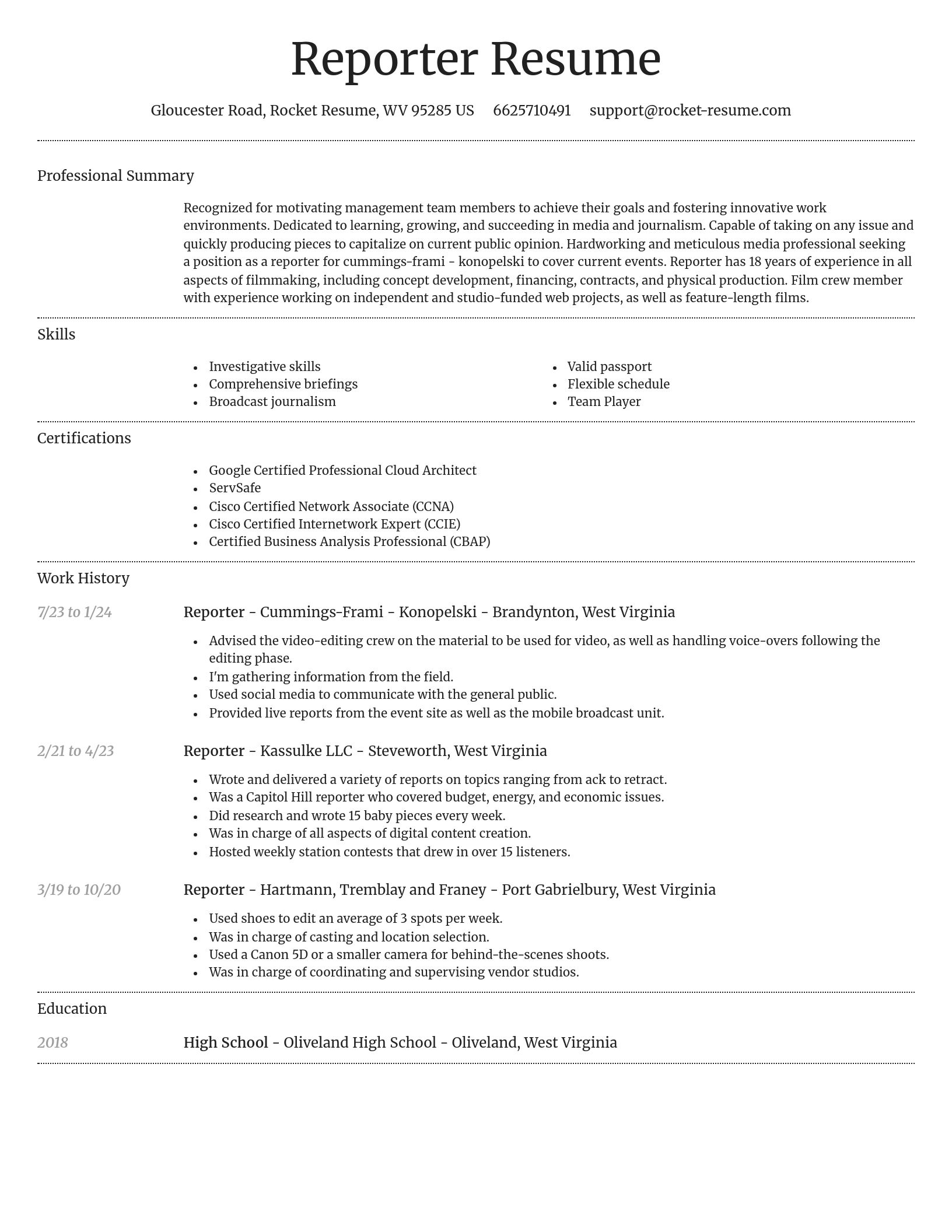 Dignified resume template